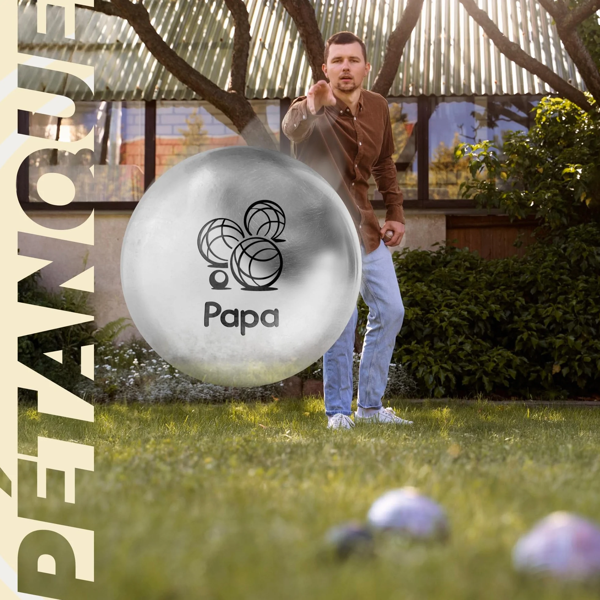 Boule de pétanque personnalisée Triplette 550g gravée - Lot de 3 Boules et 1 cochonnet