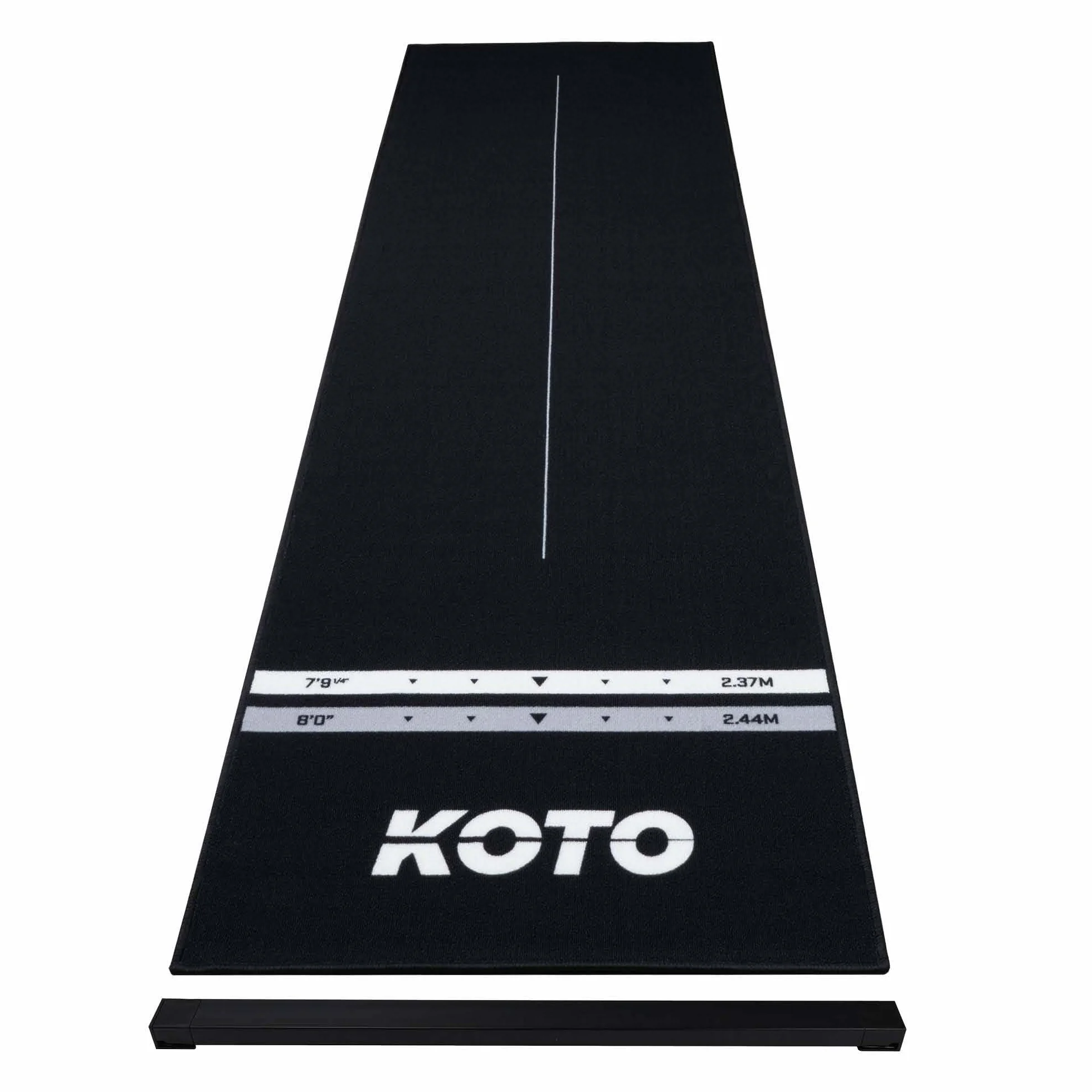 Tapis de Fléchettes Checkout Oche Noir 285 x 80 cm Antidérapant avec Indicateur de Score