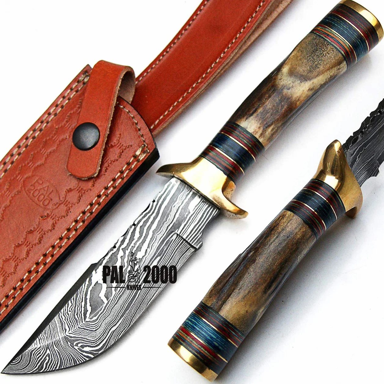 Couteau Damas acier Damas avec gaine New Pattern Blade