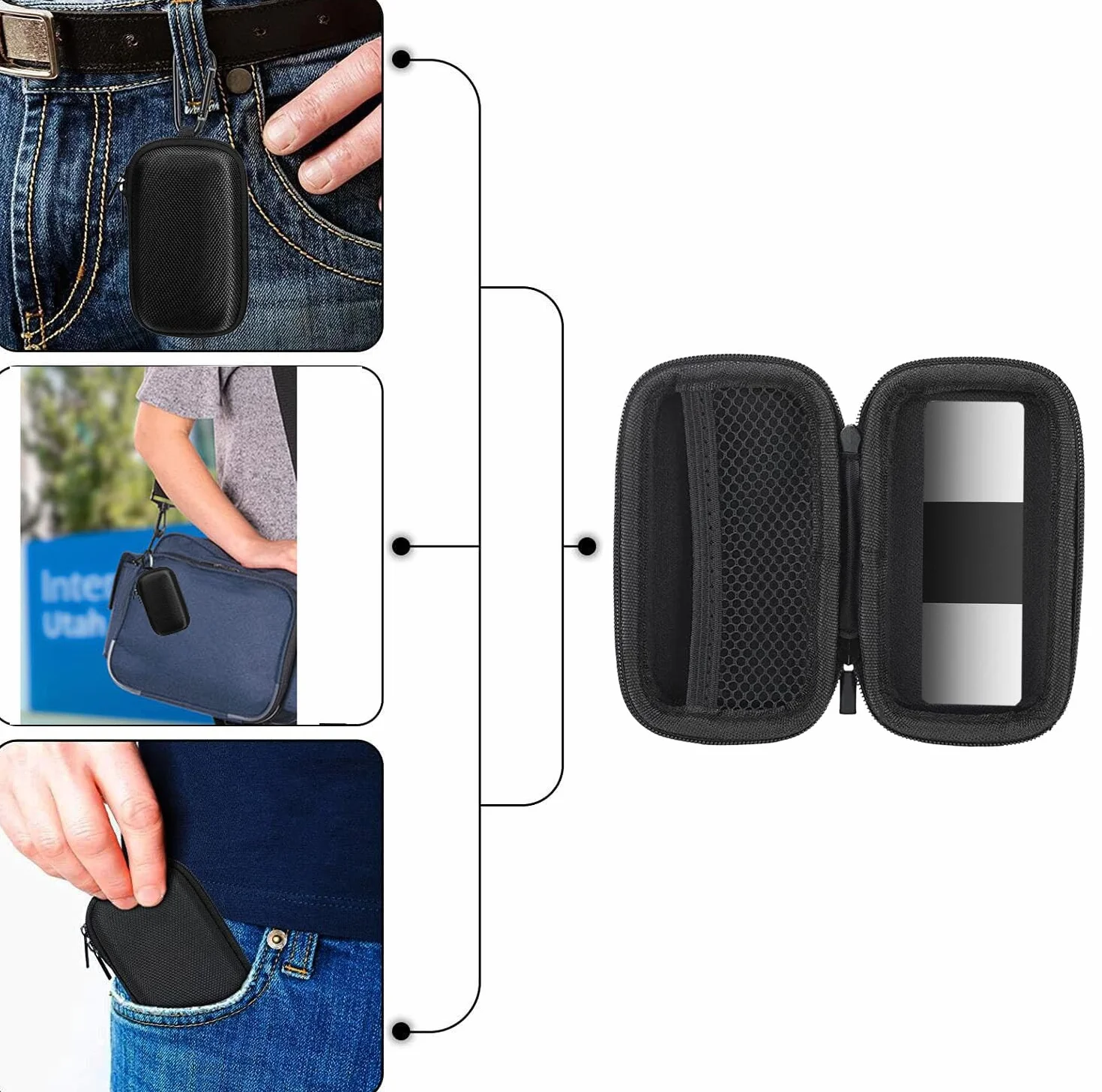 Étui de transport KardiaMobile 6L pour moniteur cardiaque ECG, 6 fils, 1 plomb