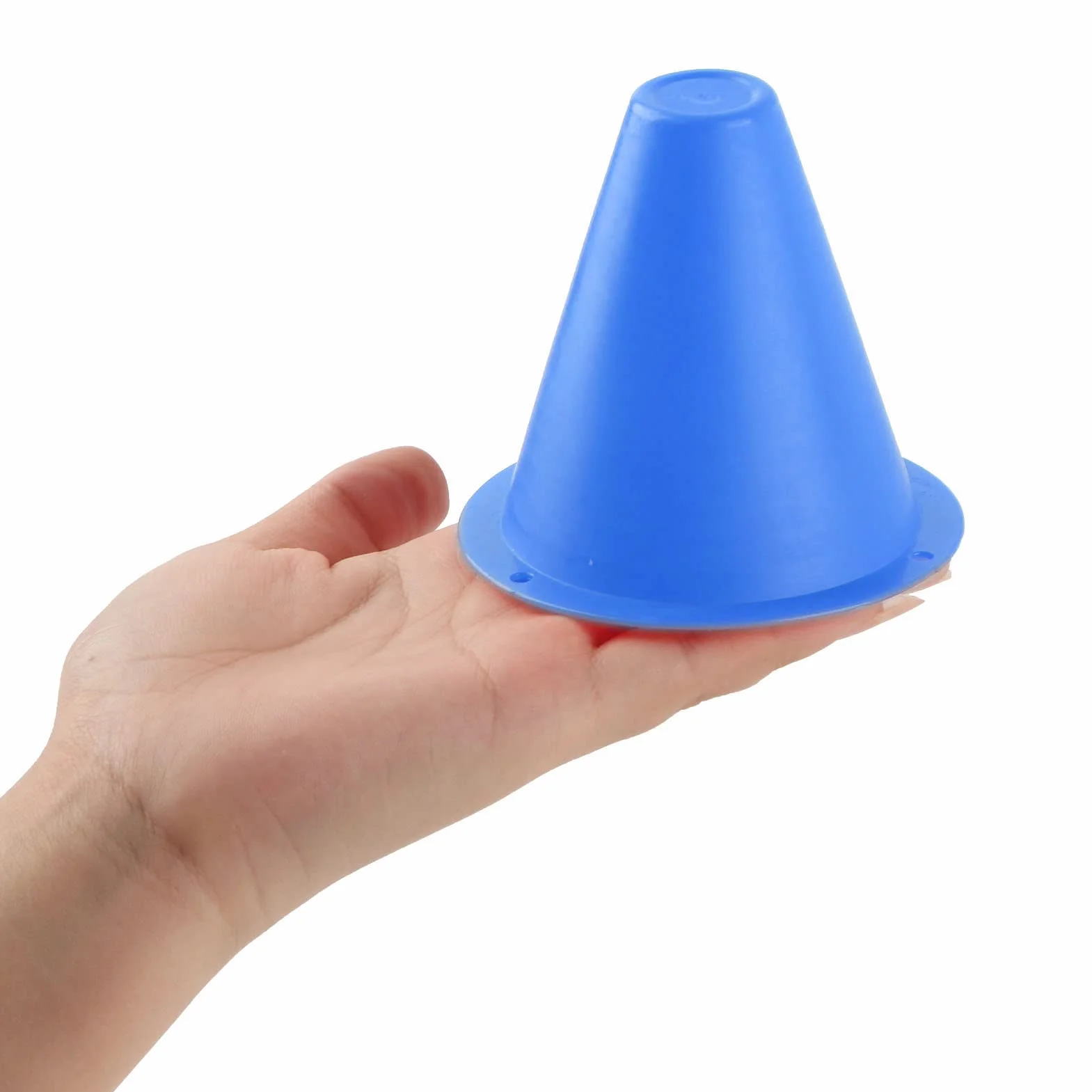 Keenso Ensemble de Cônes de Marqueurs de Football, 10pcs Plots de Marquage pour Entraînement en Plastique (Bleu)
