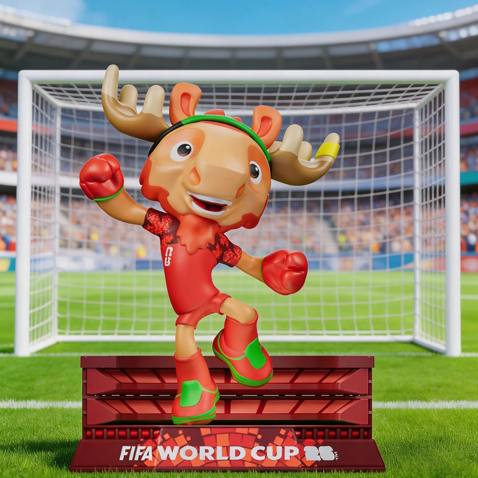 Sanyetral FIFA World Cup 2026 3PCS Figurines de Mascottes Multicolore, Clutch, Zayu, Maple, Jeu de Court-B 6 cm