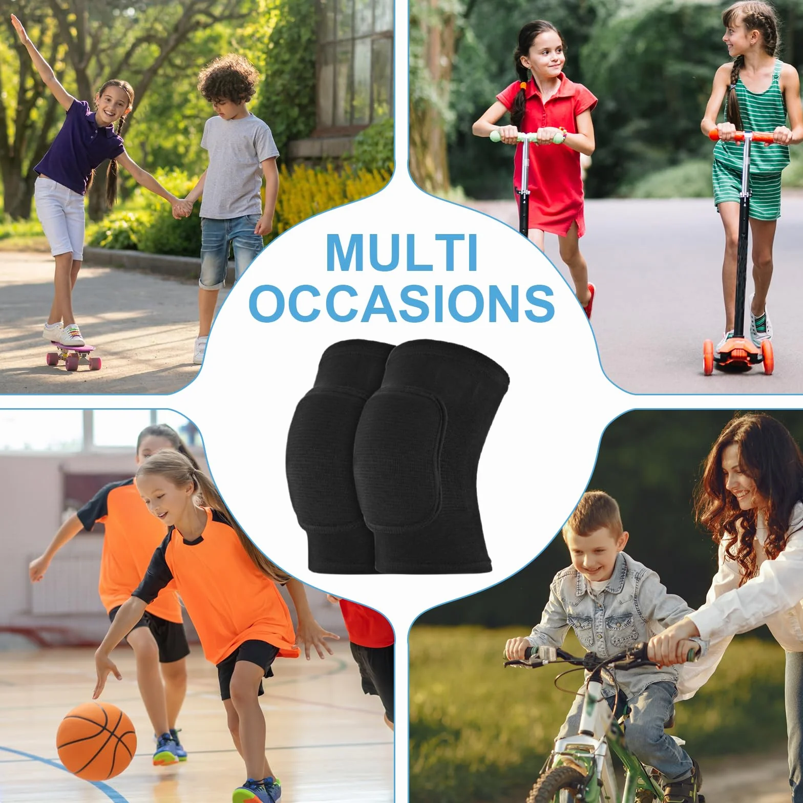 Coudières pour enfants rembourrage éponge épaisse coton extensible sport danse volley-ball basket-ball cyclisme