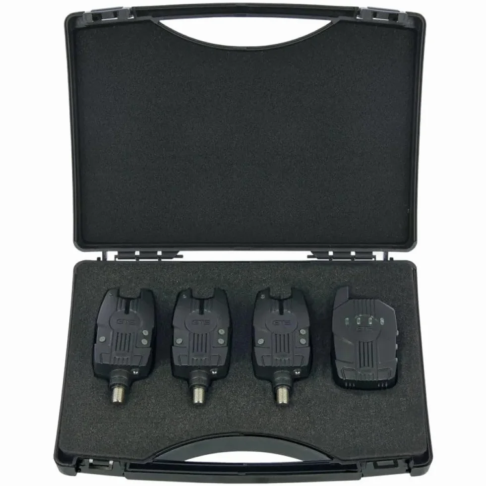 NGT GTS Pro Lot de 3 détecteurs de touche sans fil avec récepteur pour pêche à la carpe