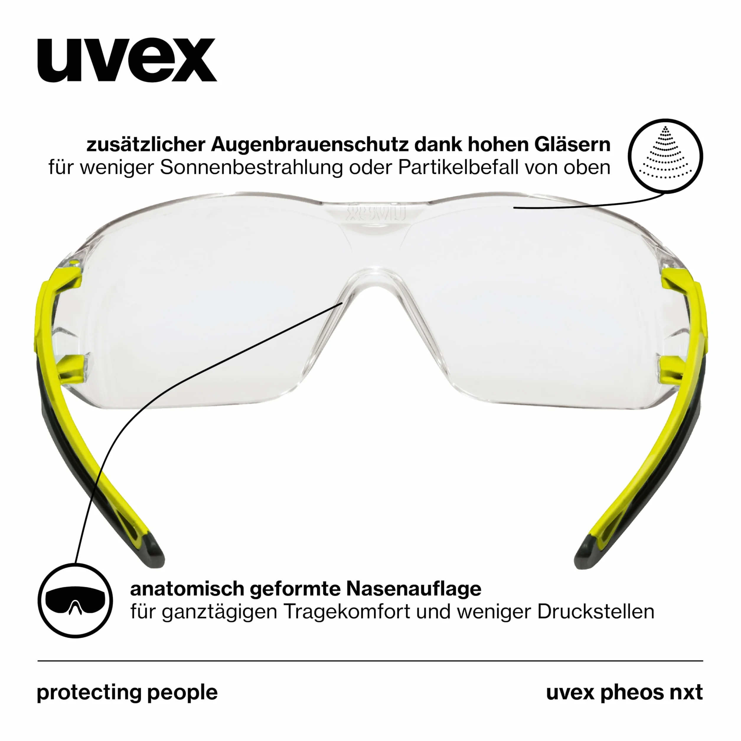 Uvex pheos nxt Lunettes de protection anti-buée résistant aux rayures et aux produits chimiques