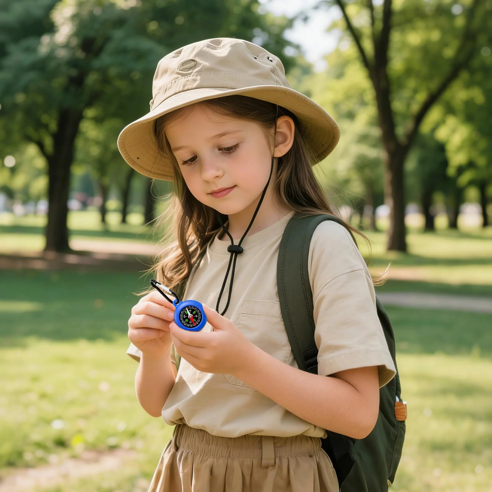 Boussole Enfant Porte clés 6 Pièces Mini Étanche Mousqueton Cadeau Anniversaire Chasse au Trésor Camping Navigation