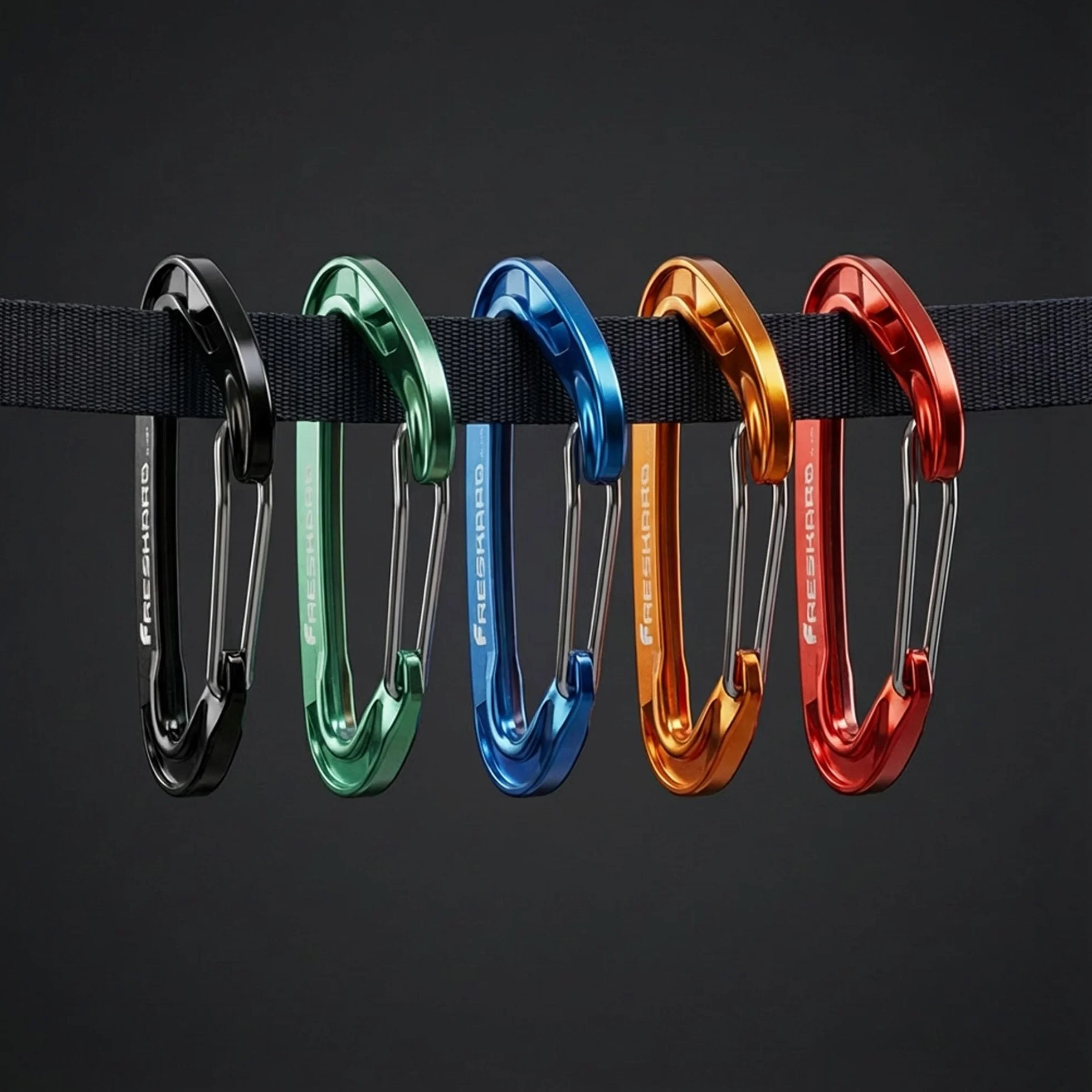FresKaro Mousqueton Dégaines Aluminium 7075 15kN 8cm Multi-Couleurs Arc-en-Ciel
