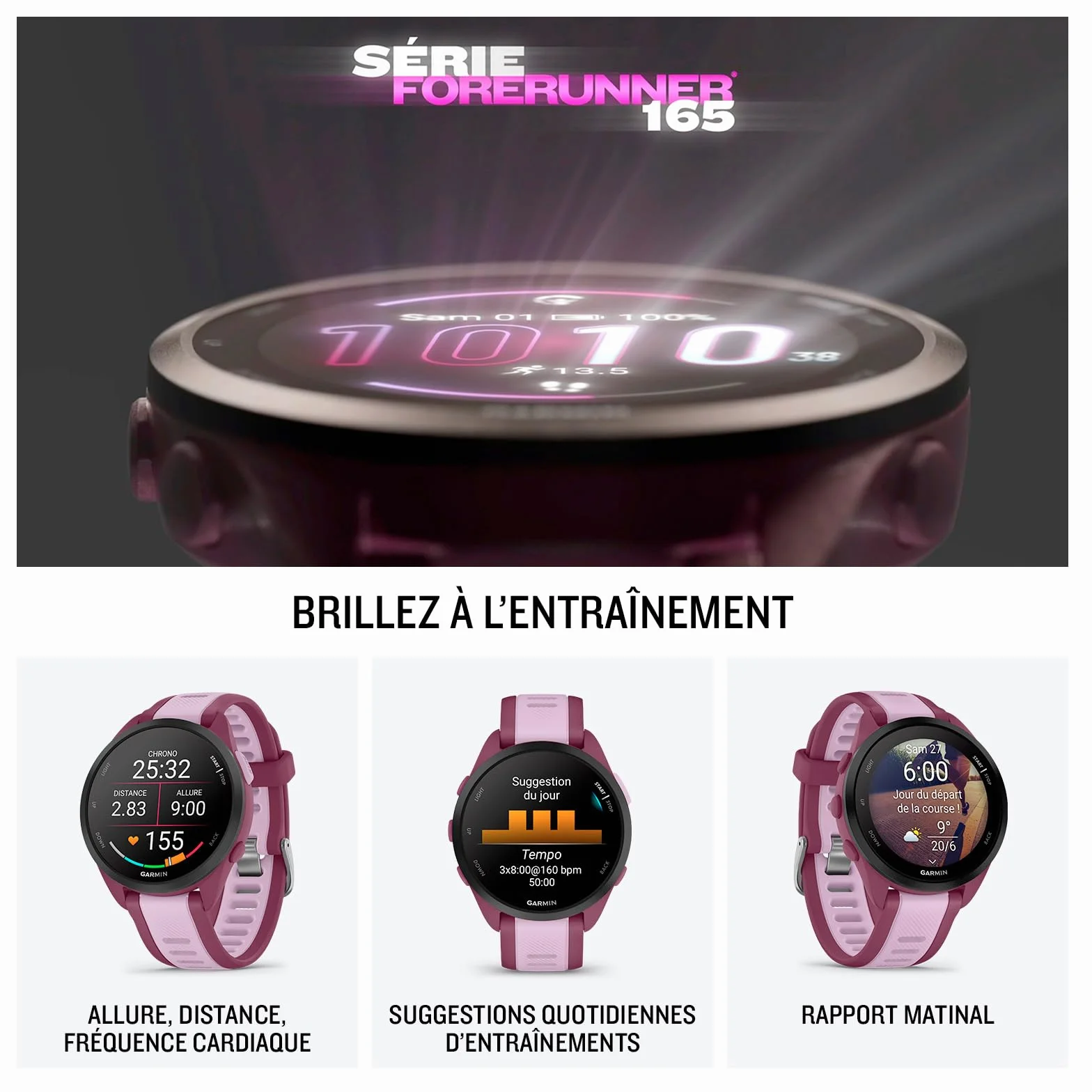 Garmin Forerunner 165 Music Montre GPS Running Écran AMOLED Noir Gris 43 mm