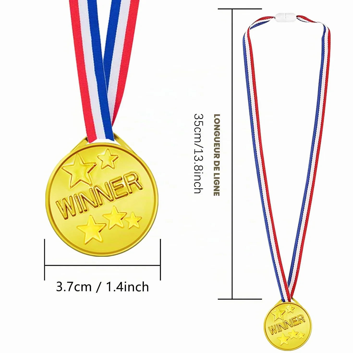 Médaille Enfant OWill 12 Pièces Médaille d'Or pour Concours Sportifs et Scolaires