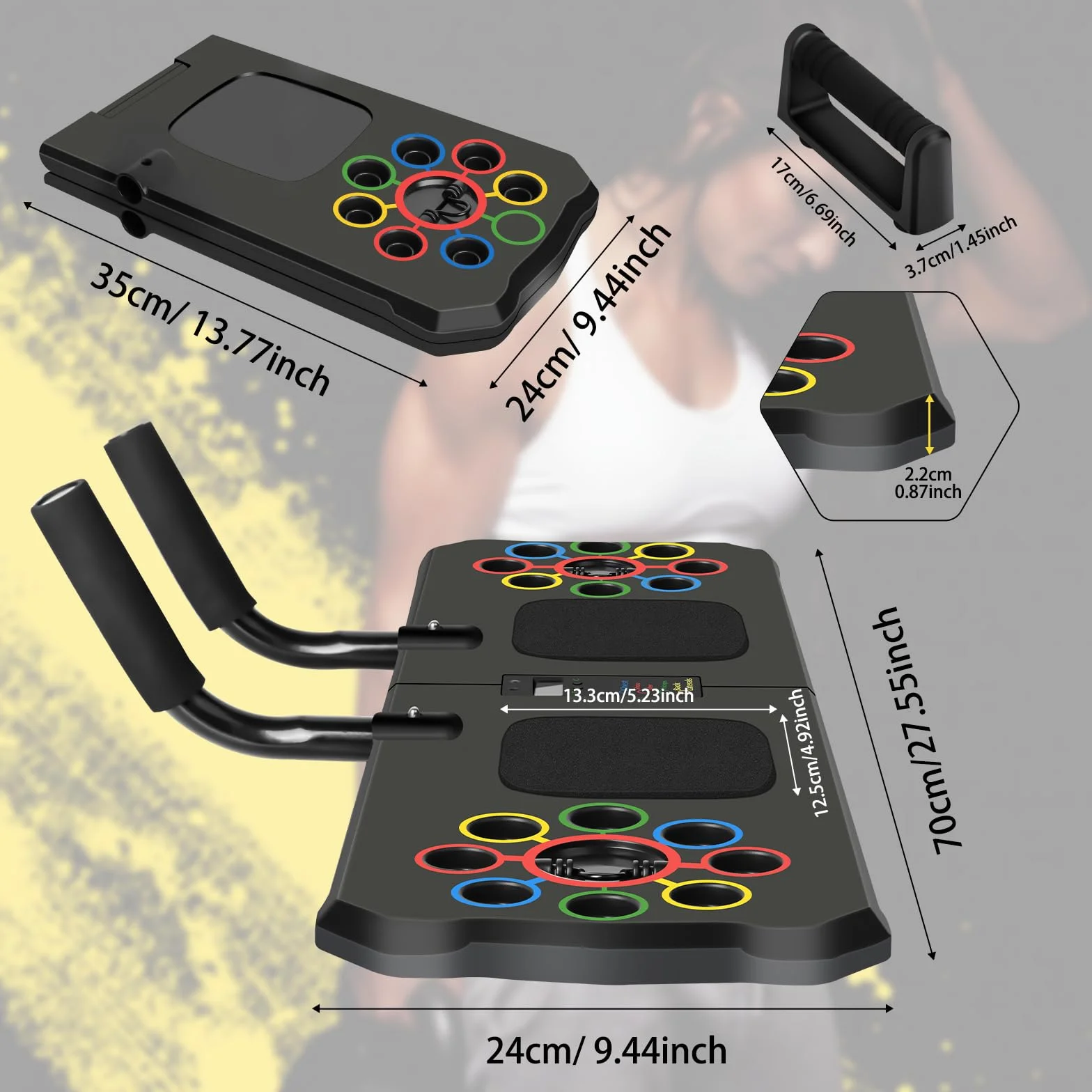 Planche de pompes 24 en 1 pliable multifonction équipement de fitness maison
