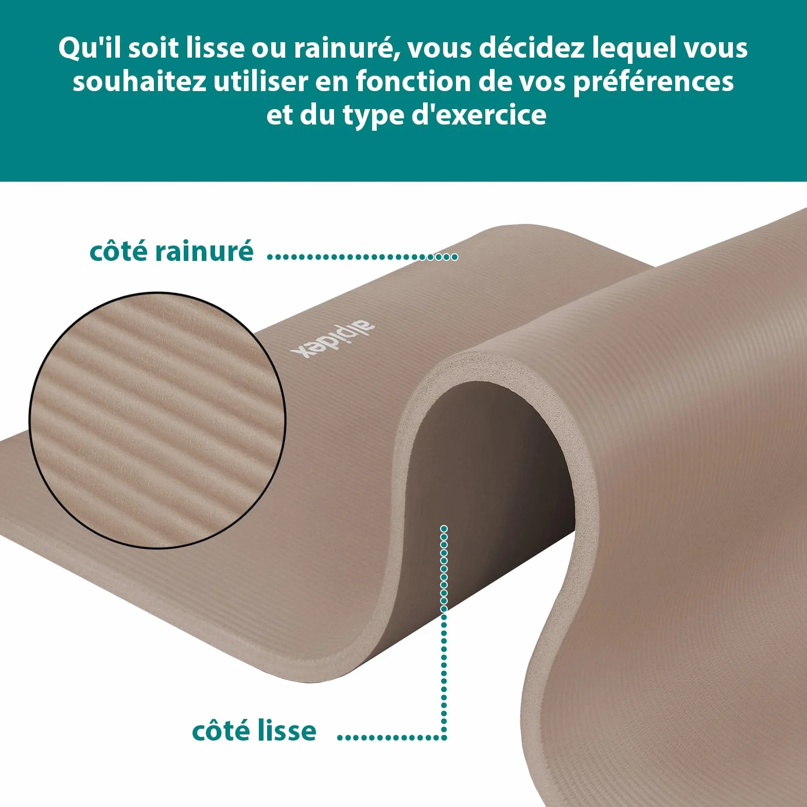 ALPIDEX Tapis de Yoga Épais 1,5 cm 3 Largeurs Antidérapant sans Phtalates Sangle Transport