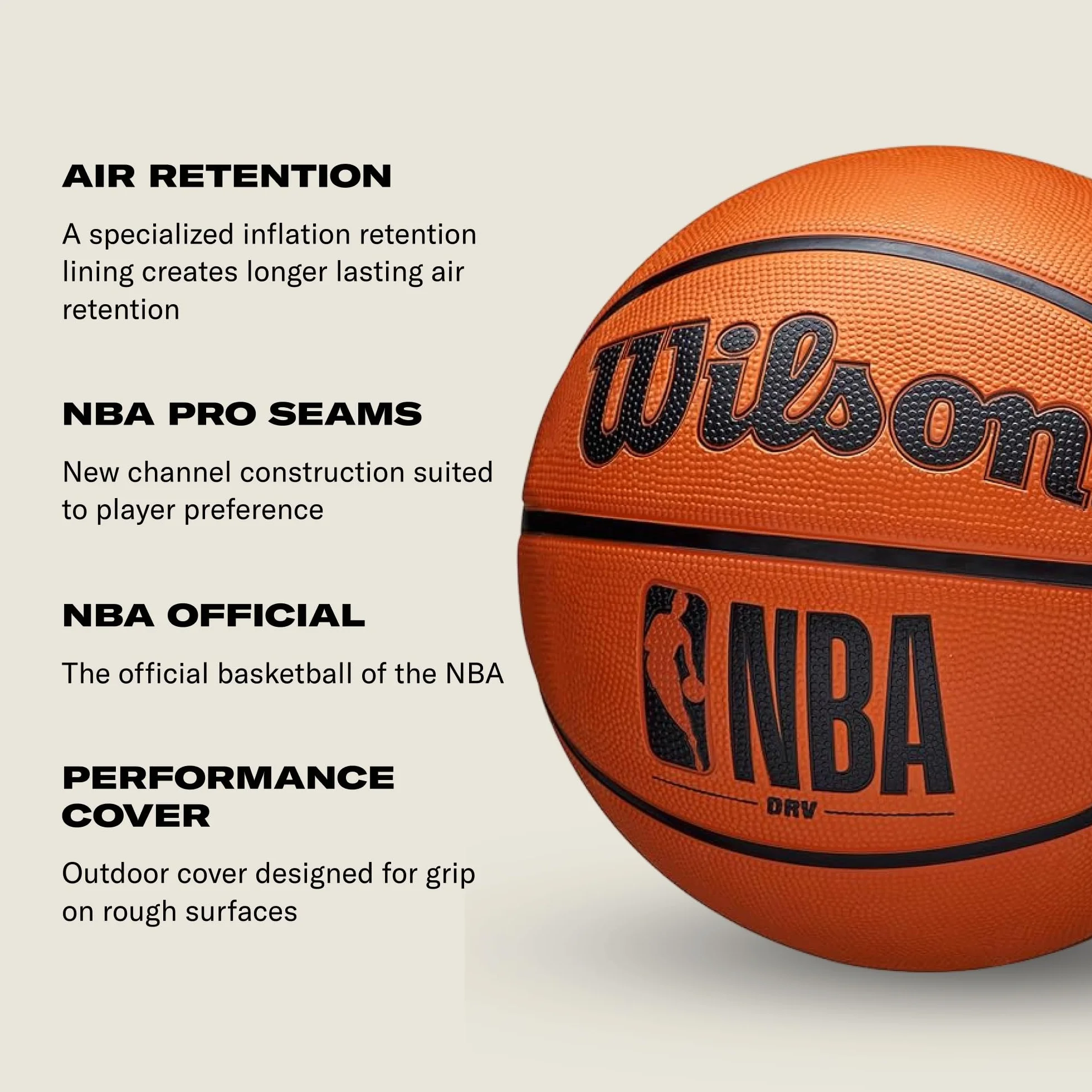 Wilson Ballon de Basket NBA Drv Plus Vibe pour Extérieur et Intérieur