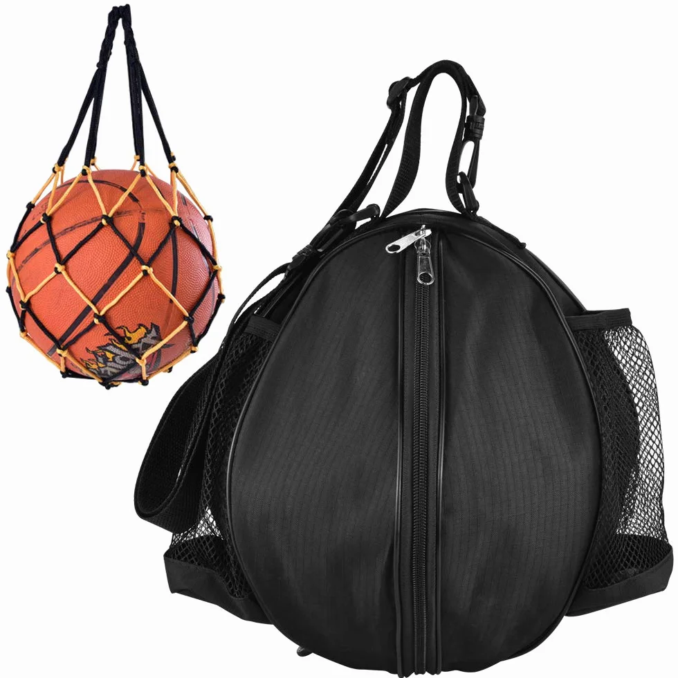 Sac pour Ballon avec Filet de Basket-Ball Étanche Sac à Bandoulière Portable Sac de Transport pour Basket-Ball Football Volley-Ball