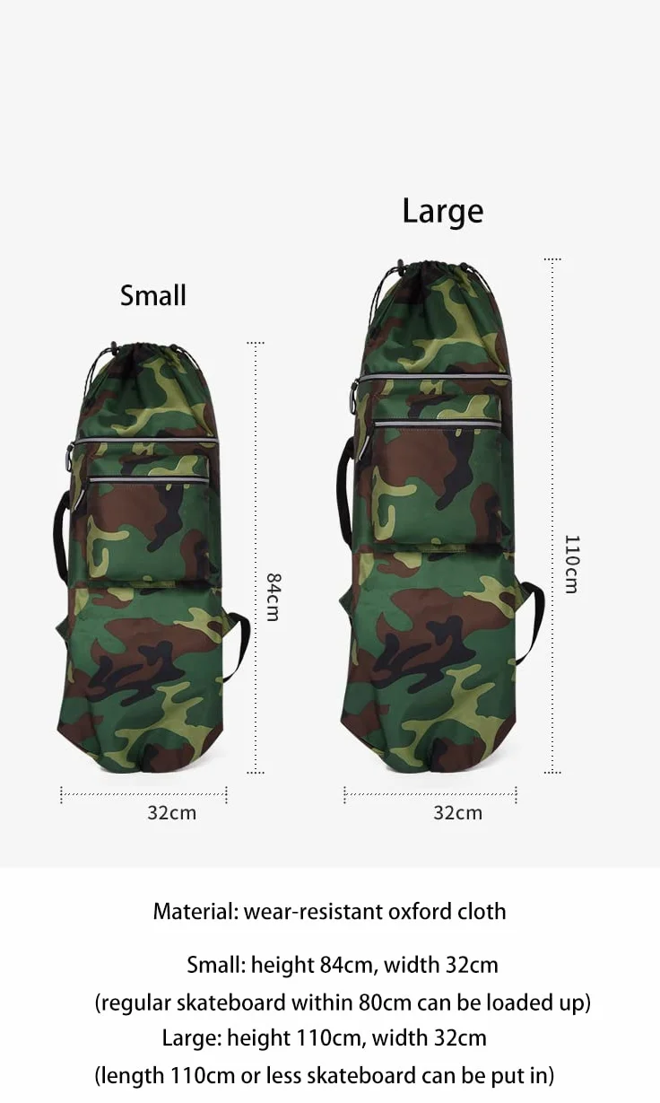 Sac à dos imperméable pour skateboard homme avec bretelles réglables - Étui de transport universel