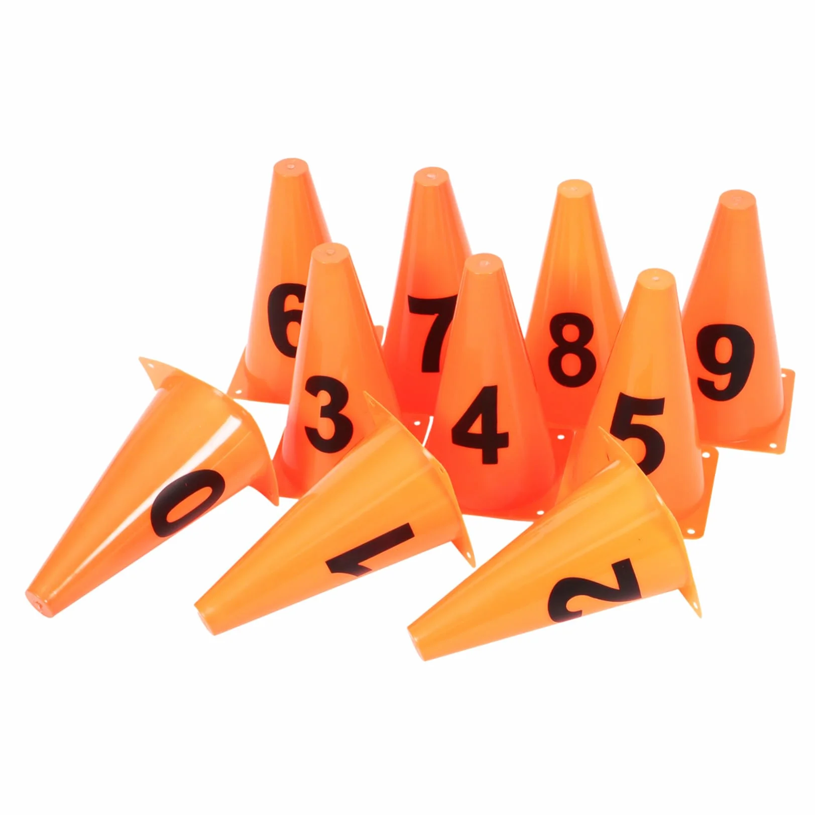 Cônes Numérotés Lot de 10 Plastique Entraînement Football UPKOCH