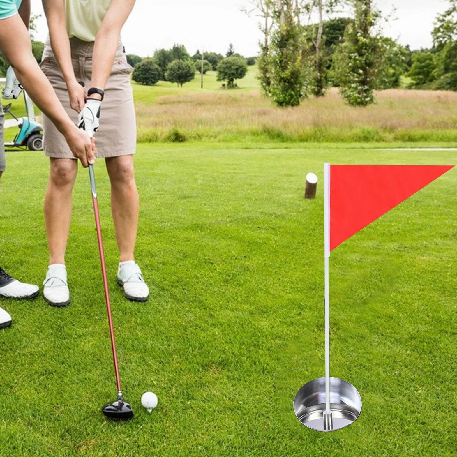 Trous et Drapeaux pour le Green, Aide d'Entraînement au Putting Intérieur Extérieur Jardin