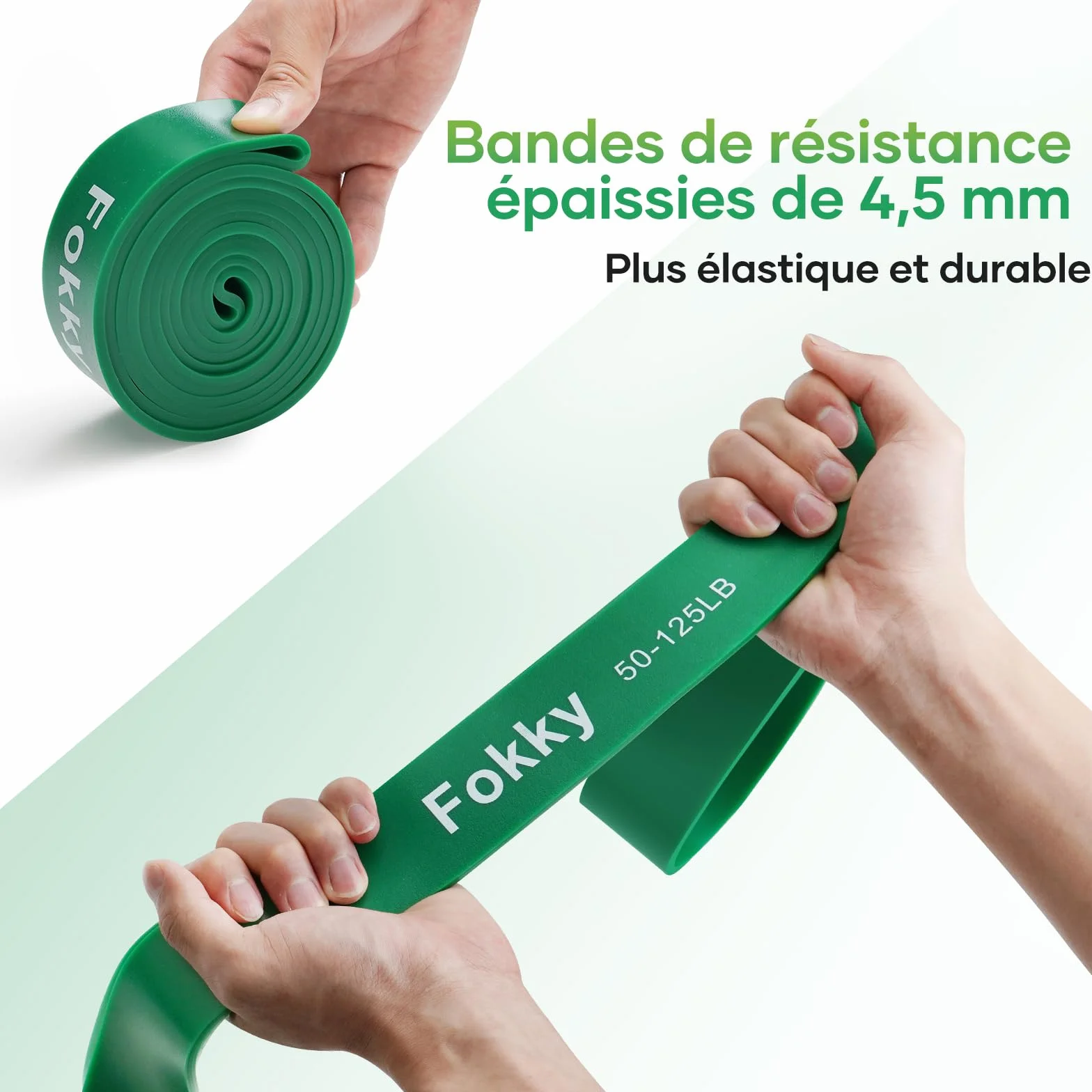 Fokky Bande Élastique Musculation 5 Niveaux avec Poignées, Ancrage de Porte, Sac