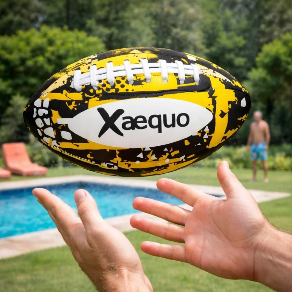 Ballon de Foot Américain Taille 9 en Néoprène Soft Résistant à l’Eau pour Plage, Piscine et Jardin
