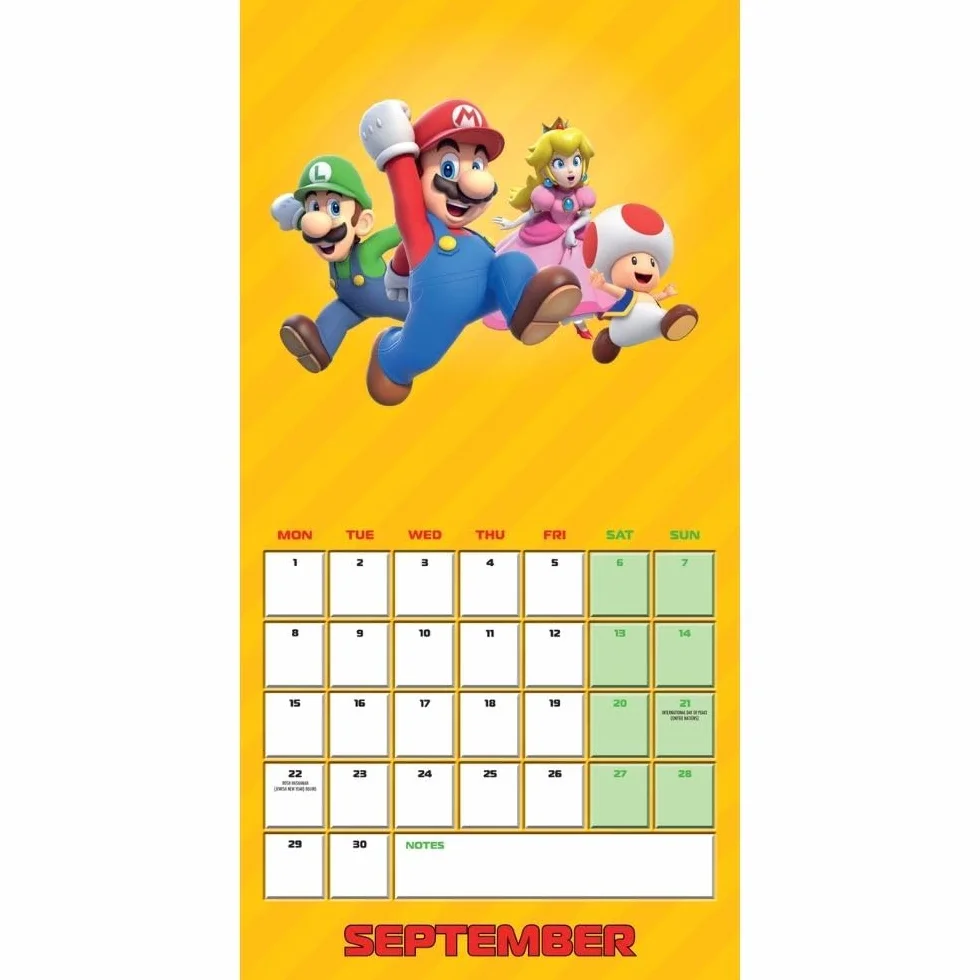 Super Mario Square Calendar 2025