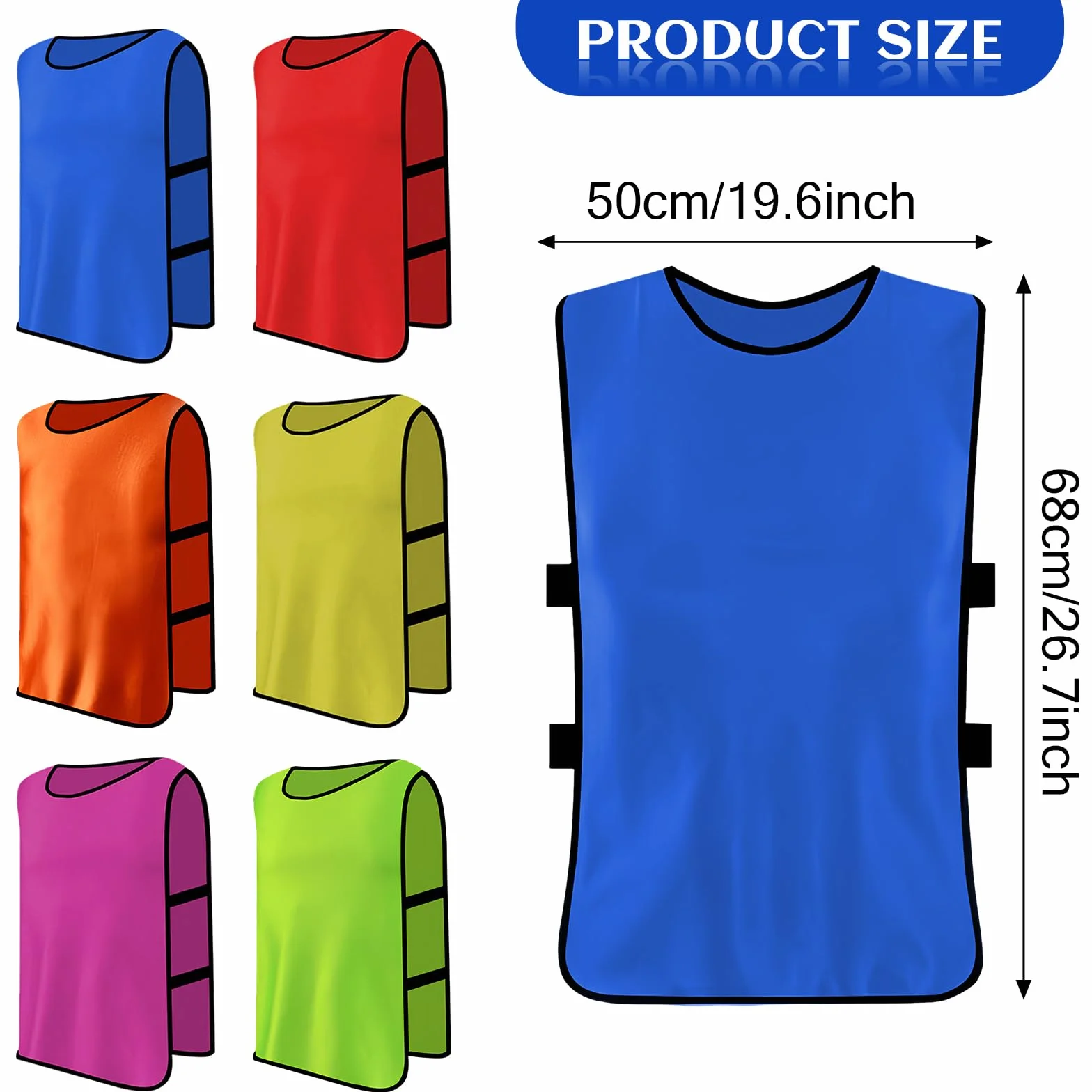 Chasuble de Football Gilet Adultes Entraînement Sport Homme Training Gilets Basket Taille XL 6 Pack