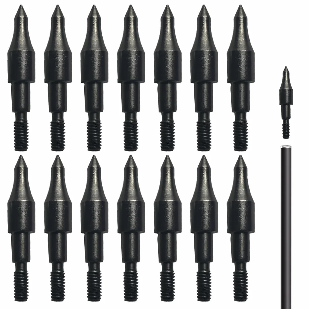 Pointes de Flèches Acier Inoxydable 100 Grains pour Arc et Arbalète de Chasse 14 Pièces