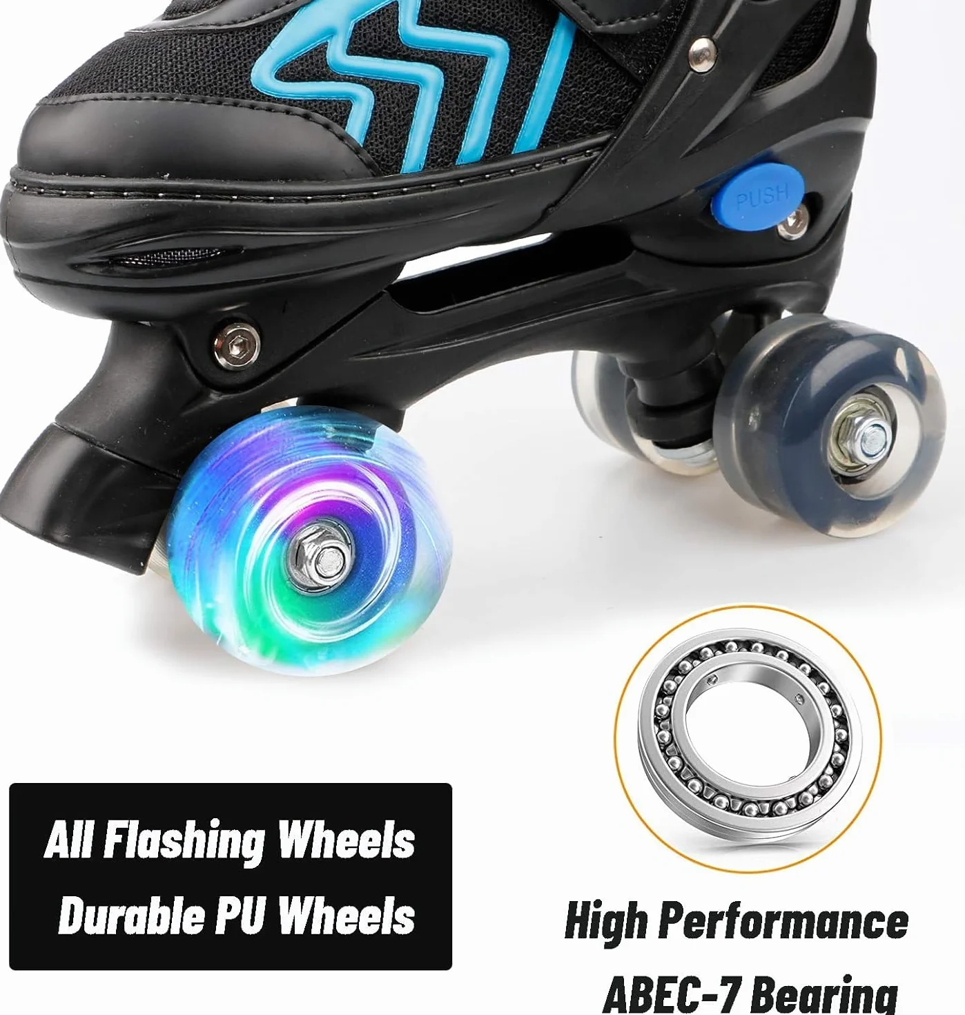 Patins à roulettes réglables pour Enfants Roues Lumineux Rollers en Ligne Quad Filles Garçon Débutants