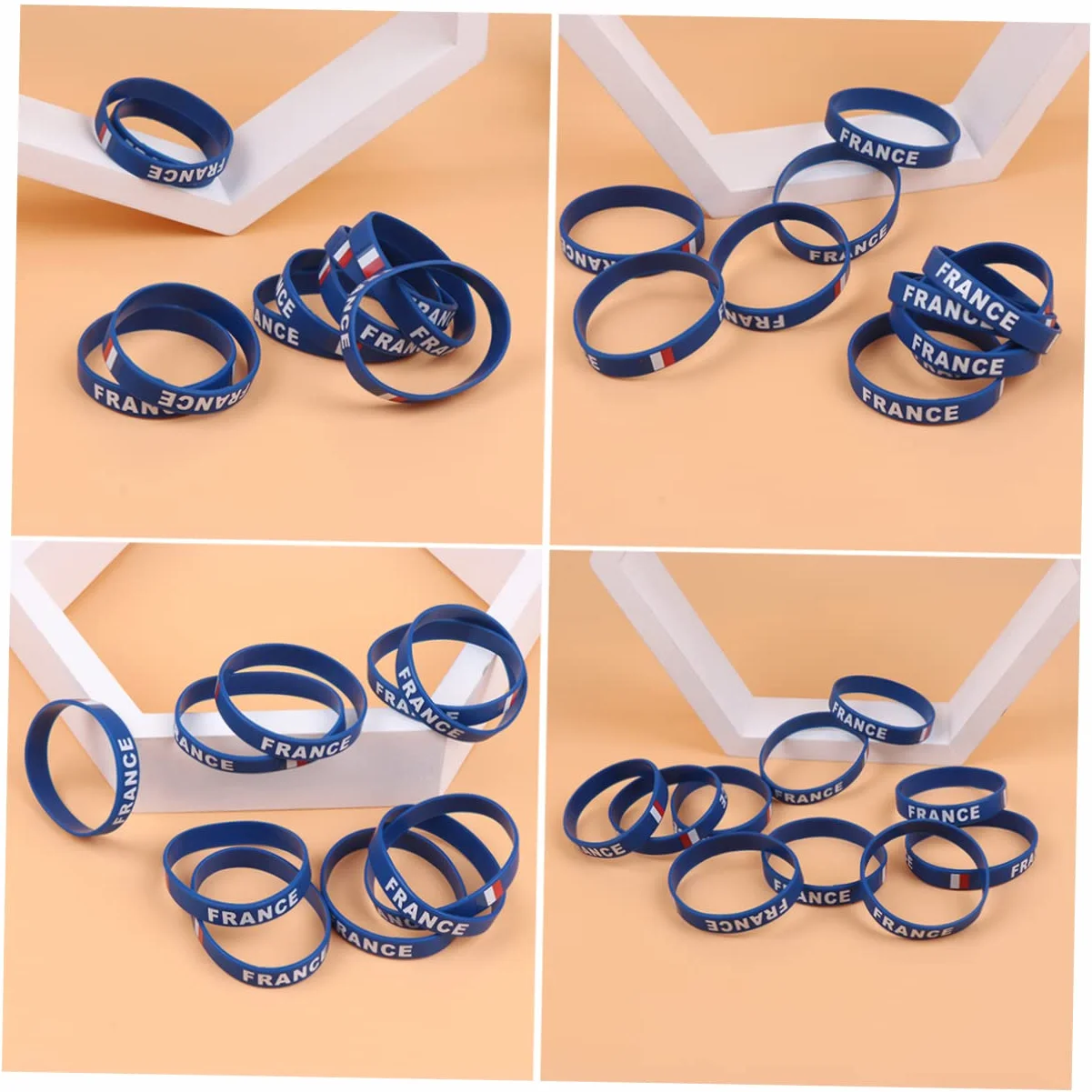 STOBOK Bracelet Silicone Souple Drapeau France Taille Unique Accessoire Football Supporter