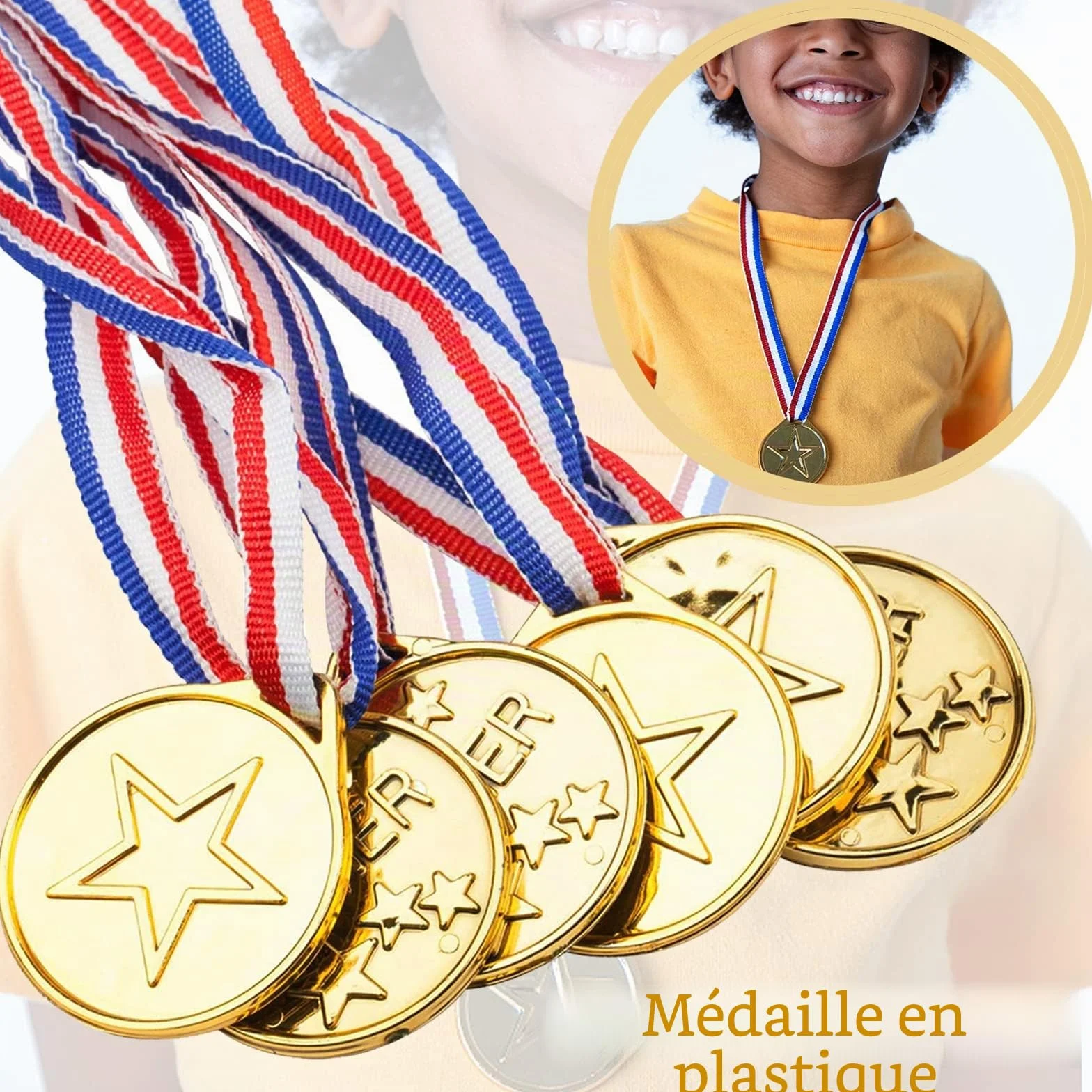 Médailles Enfants Plastique 100 Pièces Récompenses École Sport Jeux Olympiques