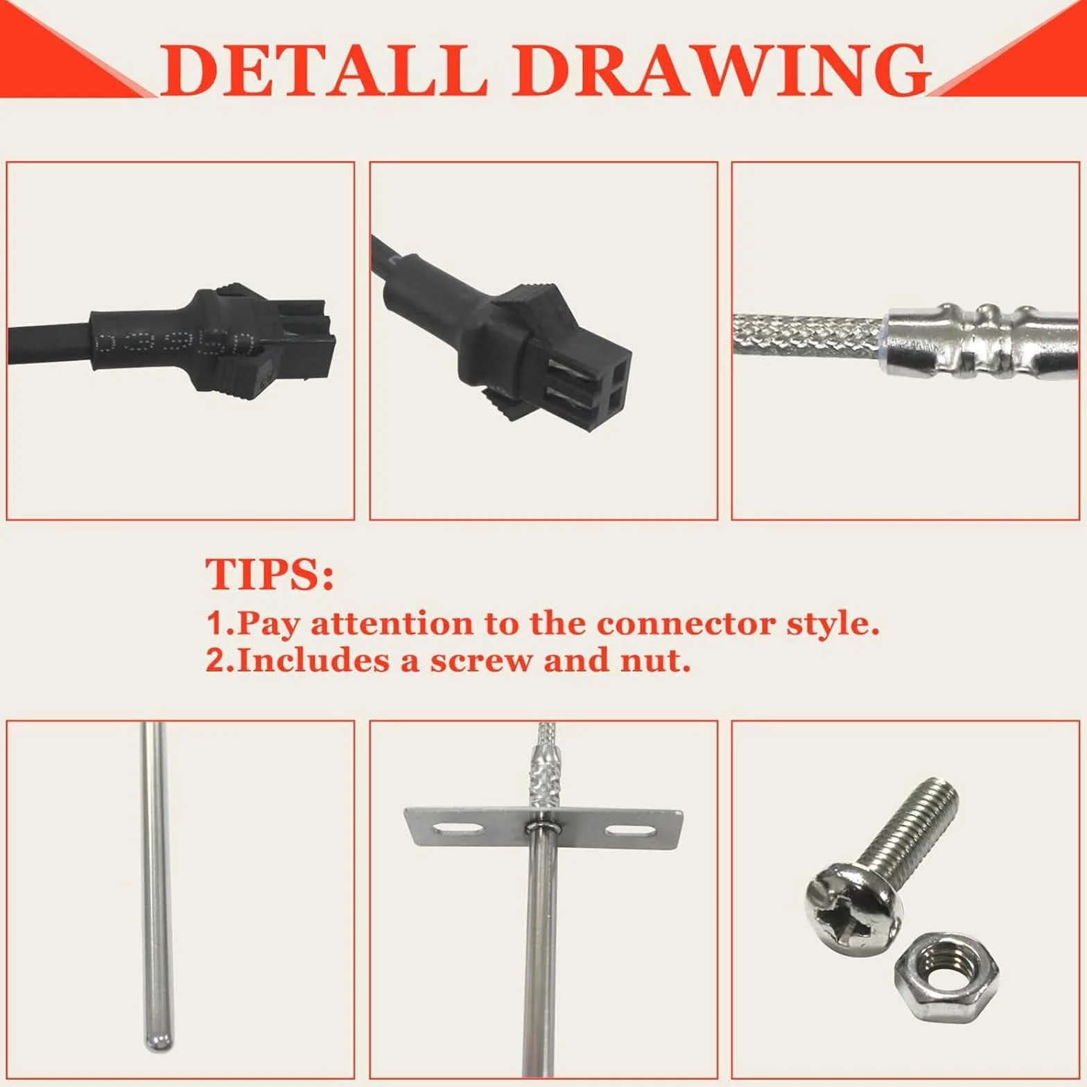 Kit d'assemblage de sonde de température RTD pour Pit Boss Pro Series 820, 1100