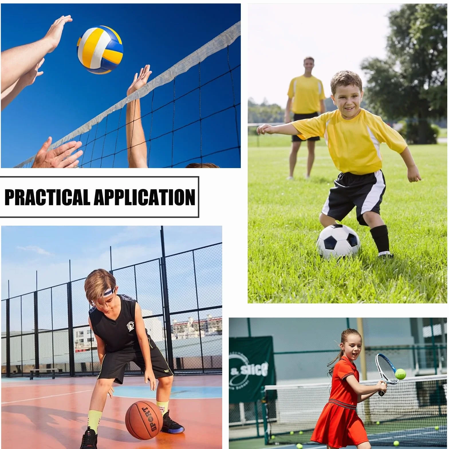 Sac De Sport Polyvalent Bandoulière Ballon Basketball Football Tennis Filet Basket Enfants