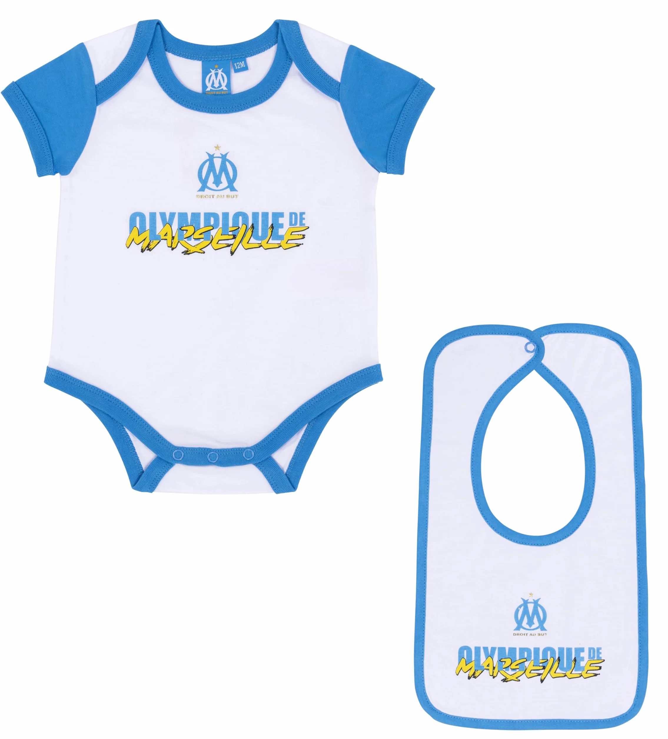 OLYMPIQUE DE MARSEILLE Body Bavoir bébé garçon Om - Collection Officielle