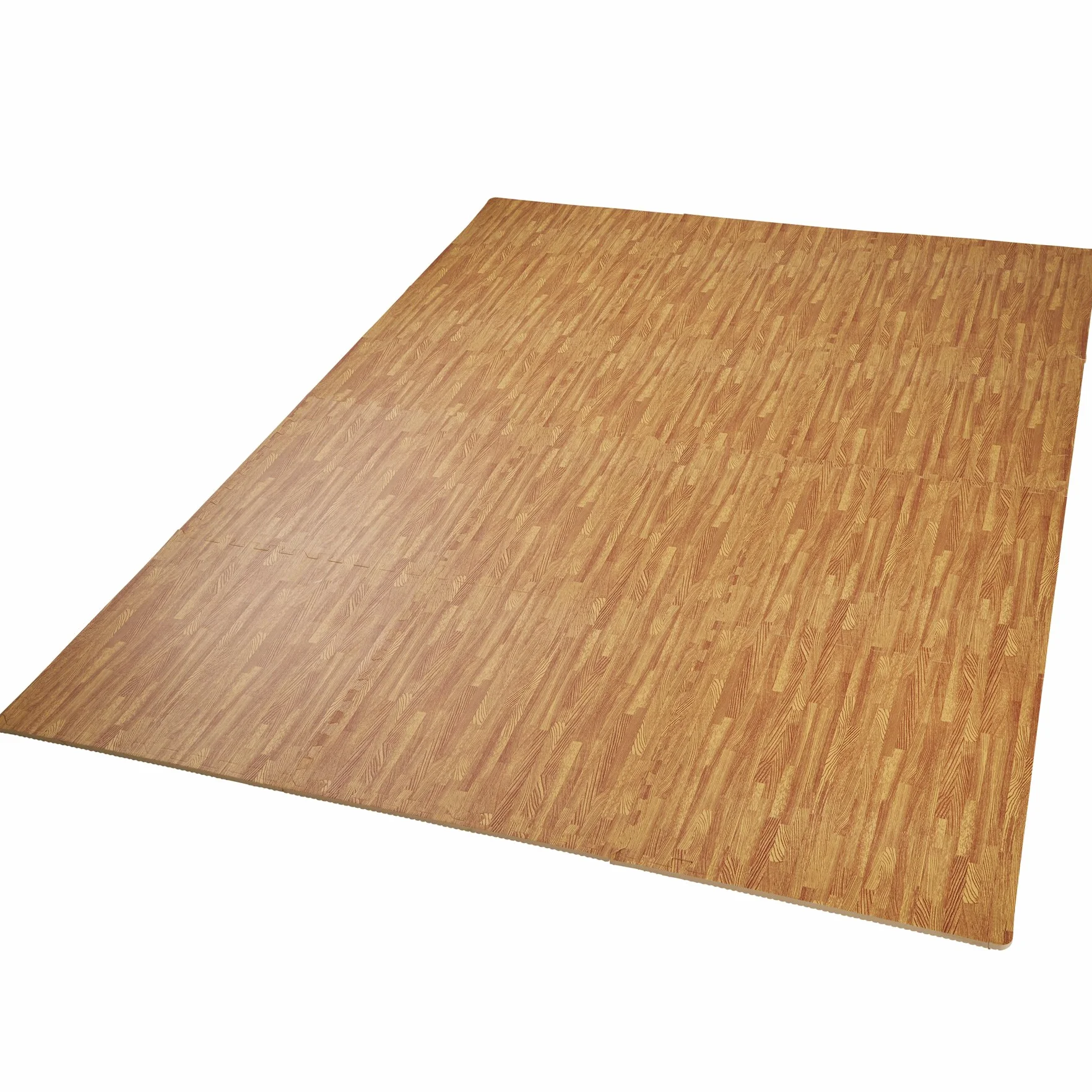 Tapis de sport 12 dalles mousse EVA 61x61x1 cm Isolant thermique acoustique Gym Fitness Yoga Sol salle de sport Effet bois