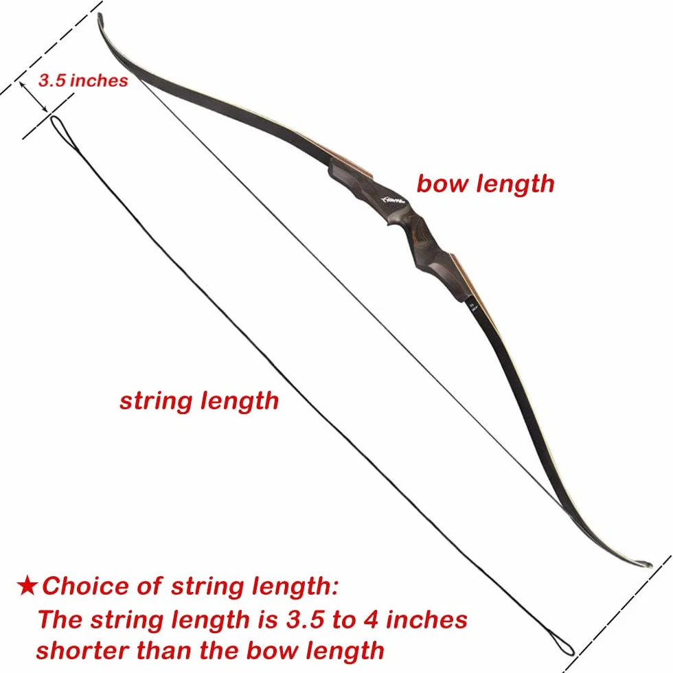 Corde d'arc Dacron 12/14/16 Brins Fit 48-70 Pouces Arc Recourbé Longarc