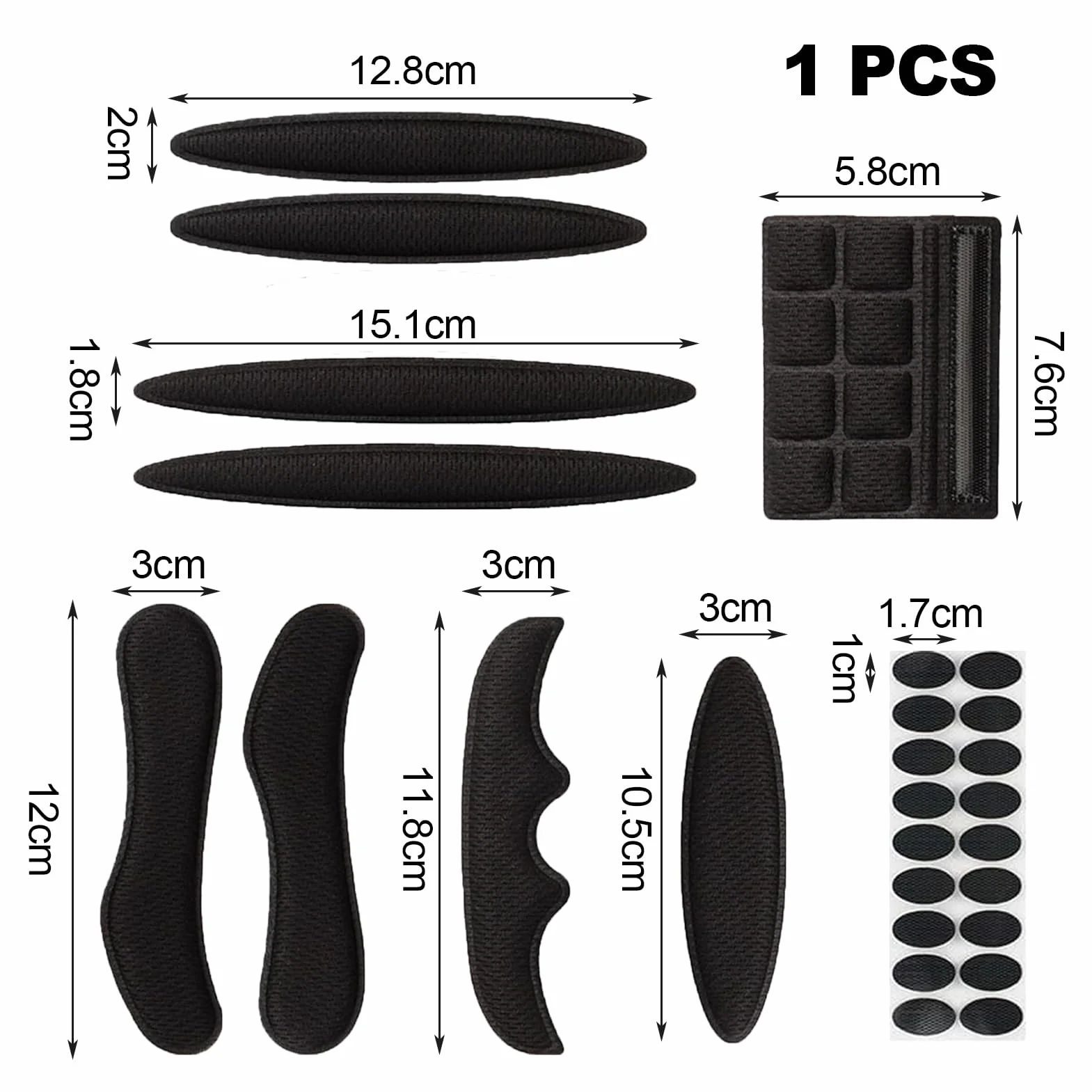 Mousse Casque Velo Coussinet Rembourrage Kit Anti-Collion Intérieurs Accessoires Universels VTT VTC - Noir