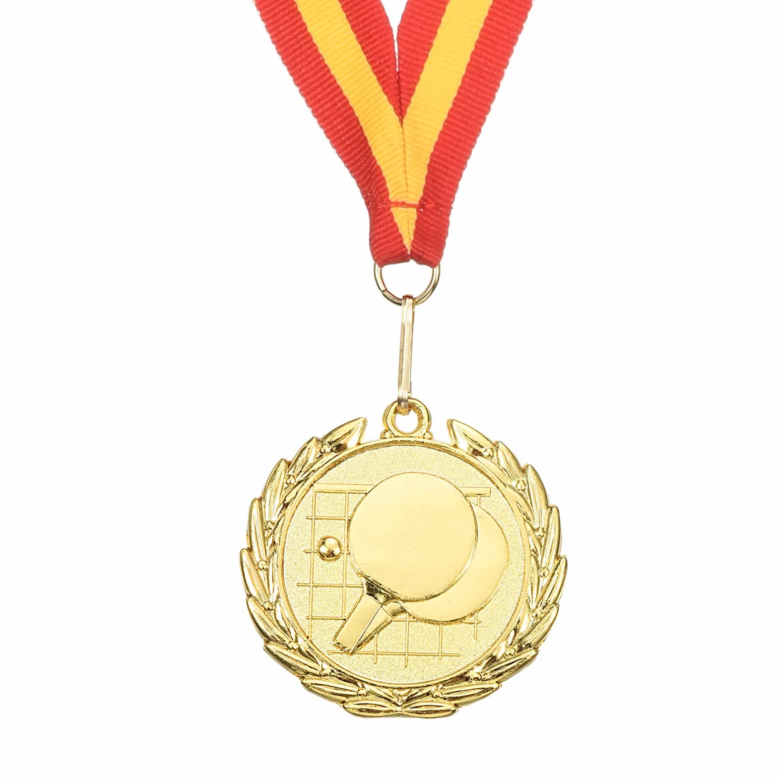PATIKIL 2" Ping Pong Médailles Or avec Ruban Rouge Jaune pour Sports Concours