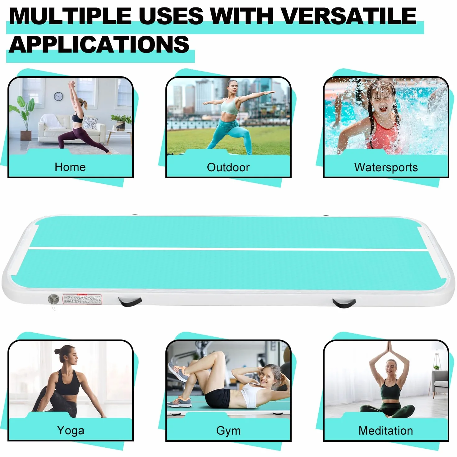 Tapis de Gymnastique Air Tumble Track Gonflable 6,6ft 10ft 13ft 16ft 20ft 10cm
