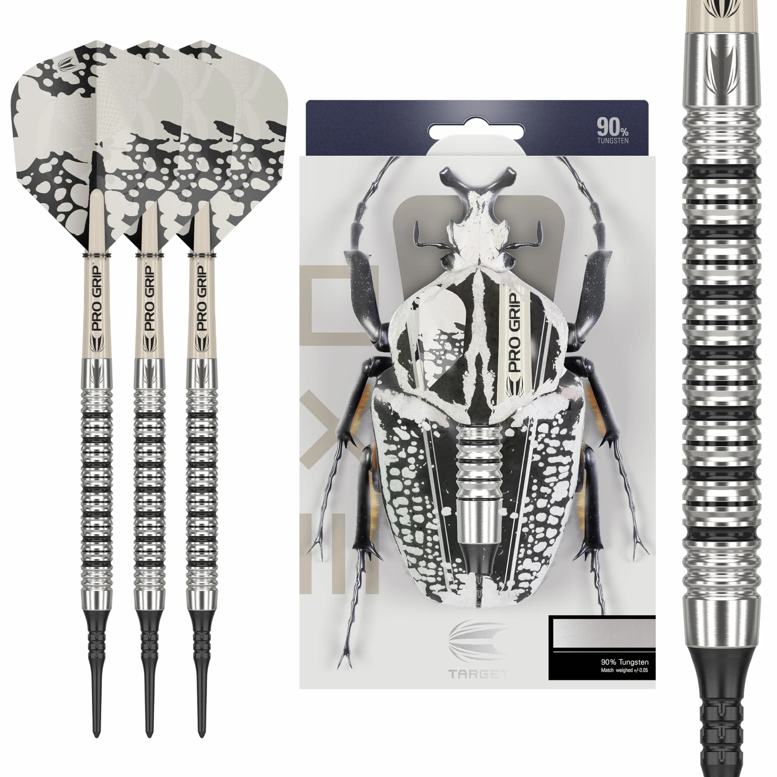 Target Darts EXO Edition 90% tungstène fléchettes pointe souple Pixel Tip tiges Pro Grip ailettes n°6