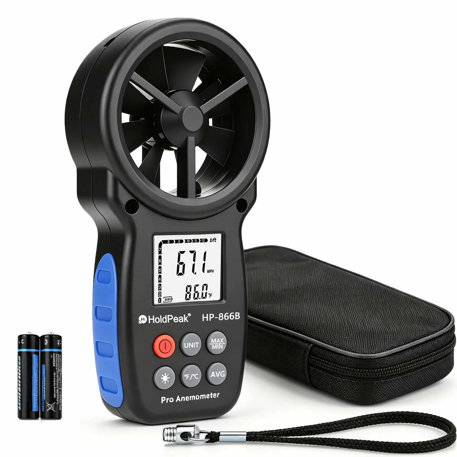 Anémomètre Portable Numérique Haute Précision HP-866B Mesure Vitesse du Vent Température
