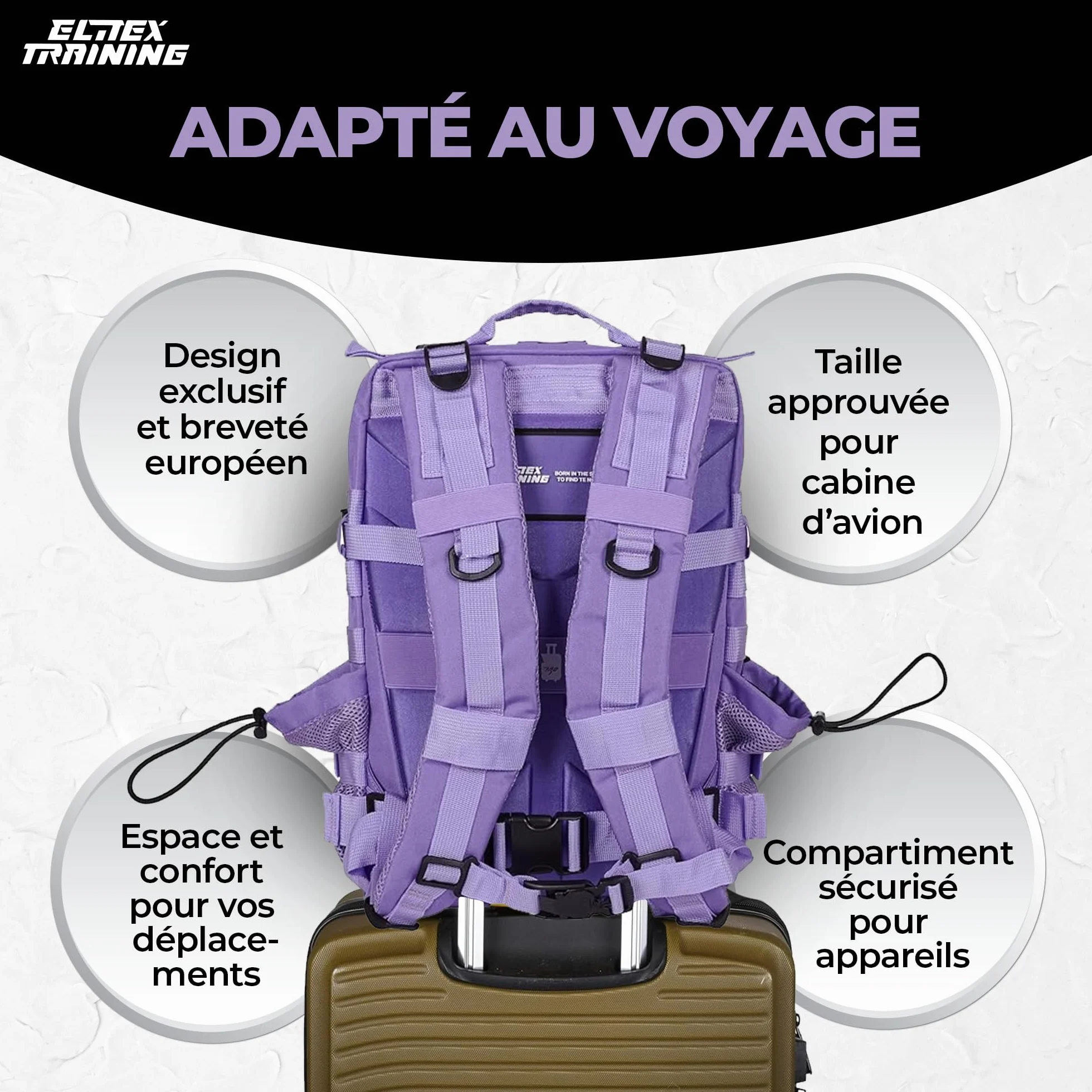 ELITRAINX Sac à dos tactique militaire imperméable 25L