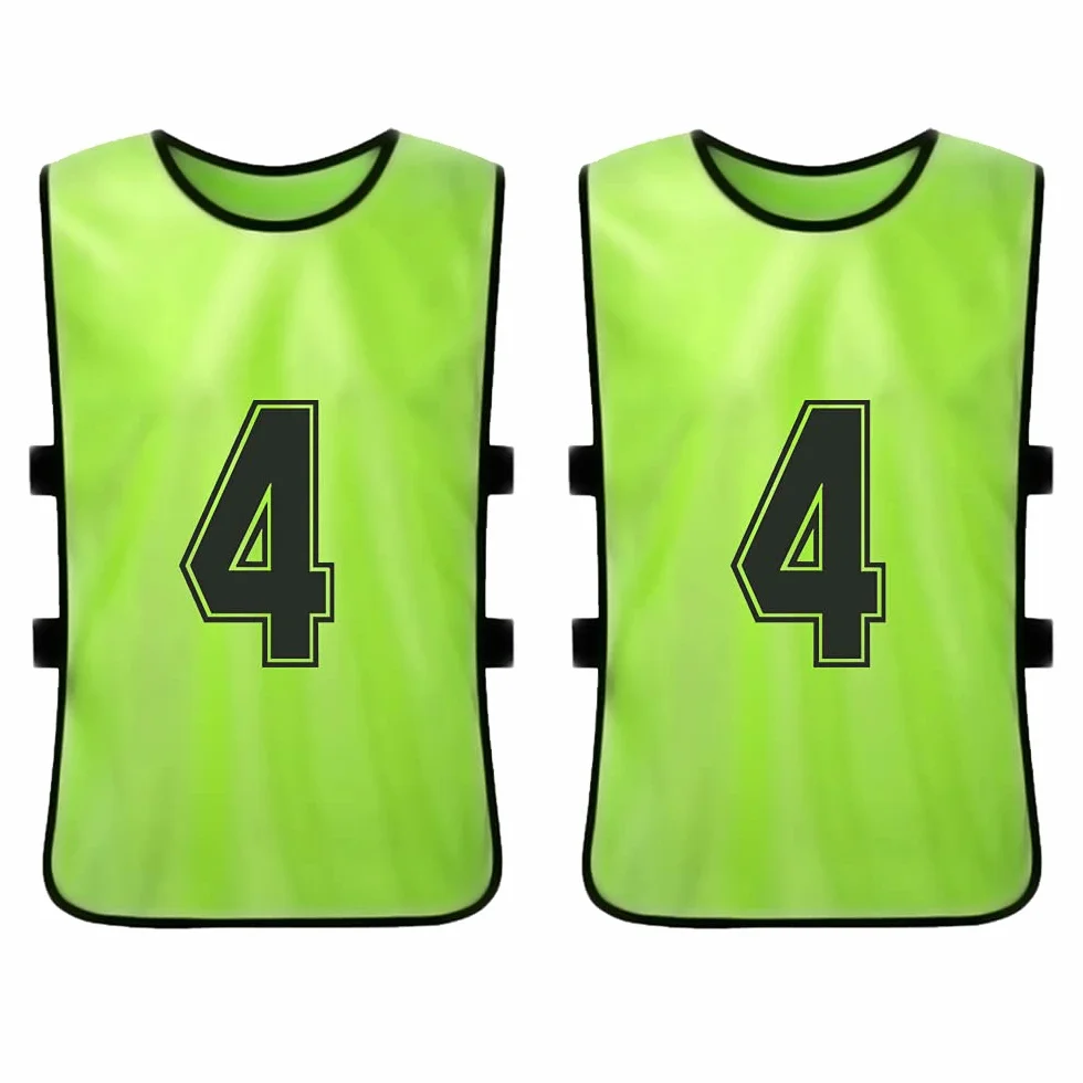 12 PCS Adultes Football Pinnies Maillots De L'équipe De Football À Séchage Rapide Dossards Numérotés