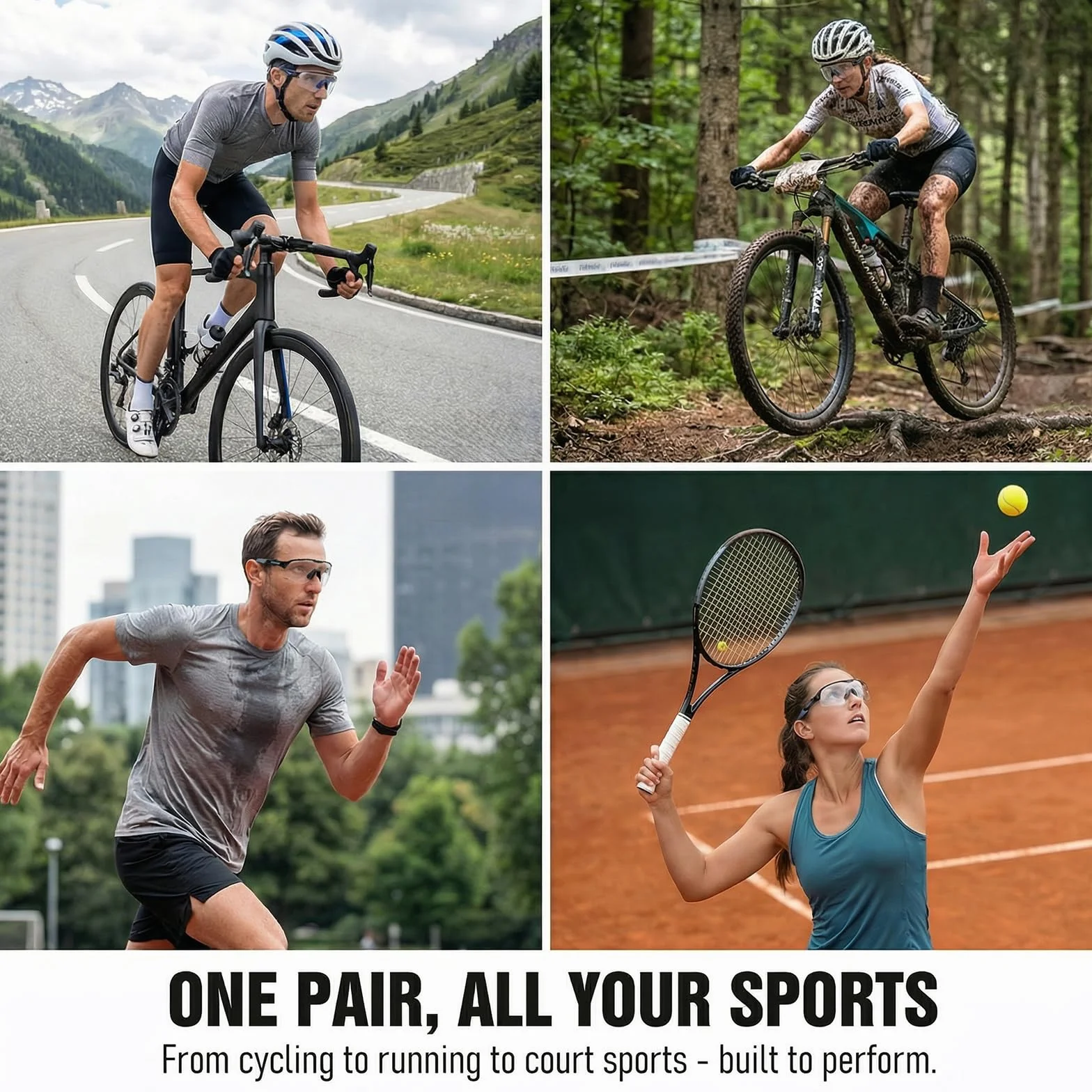 Lunette de Cyclisme Photochromique UV400 Homme Femme pour Sport Outdoor