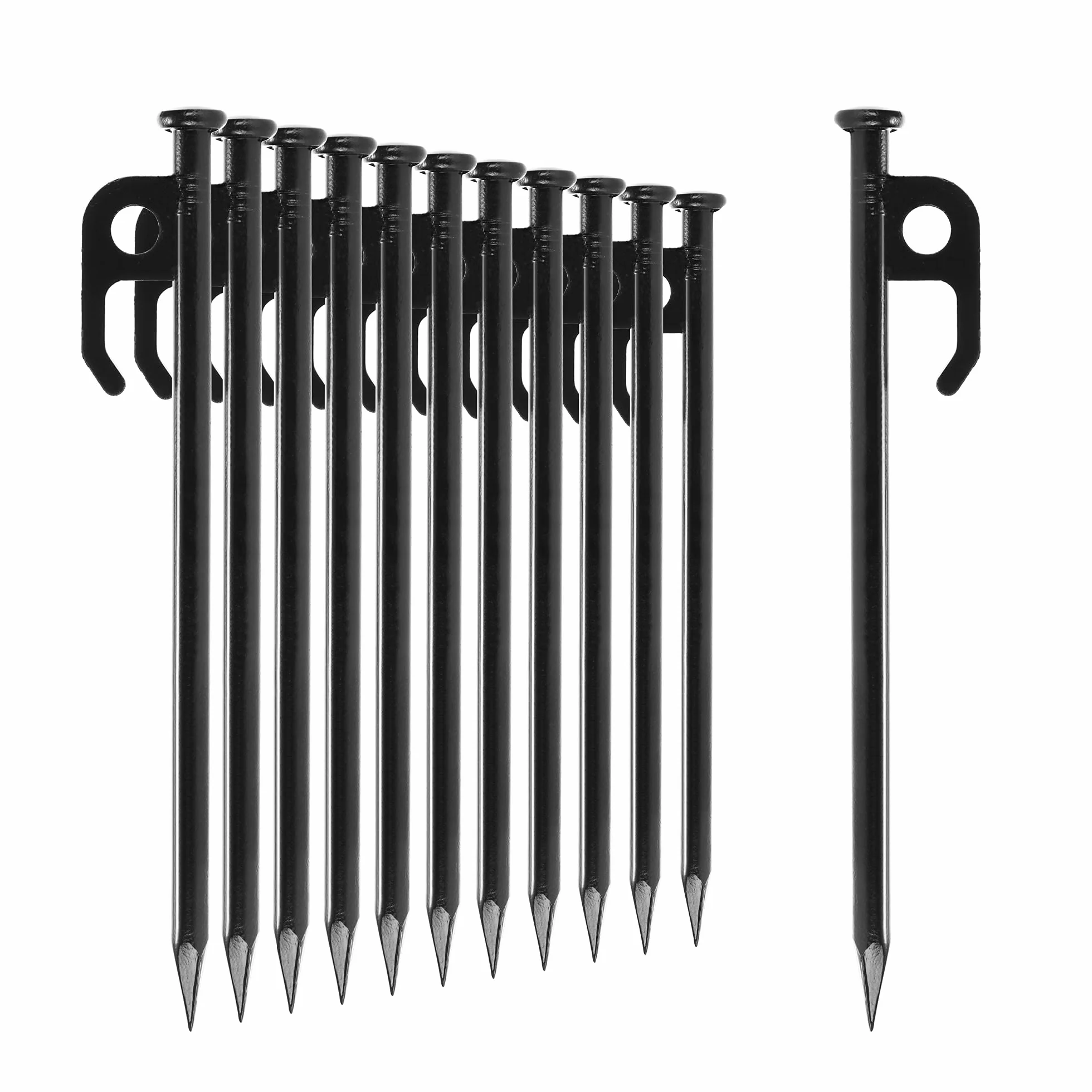 Piquets de Tente en Acier 20 cm COM-FOUR pour Camping et Extérieur - Longs et Robustes