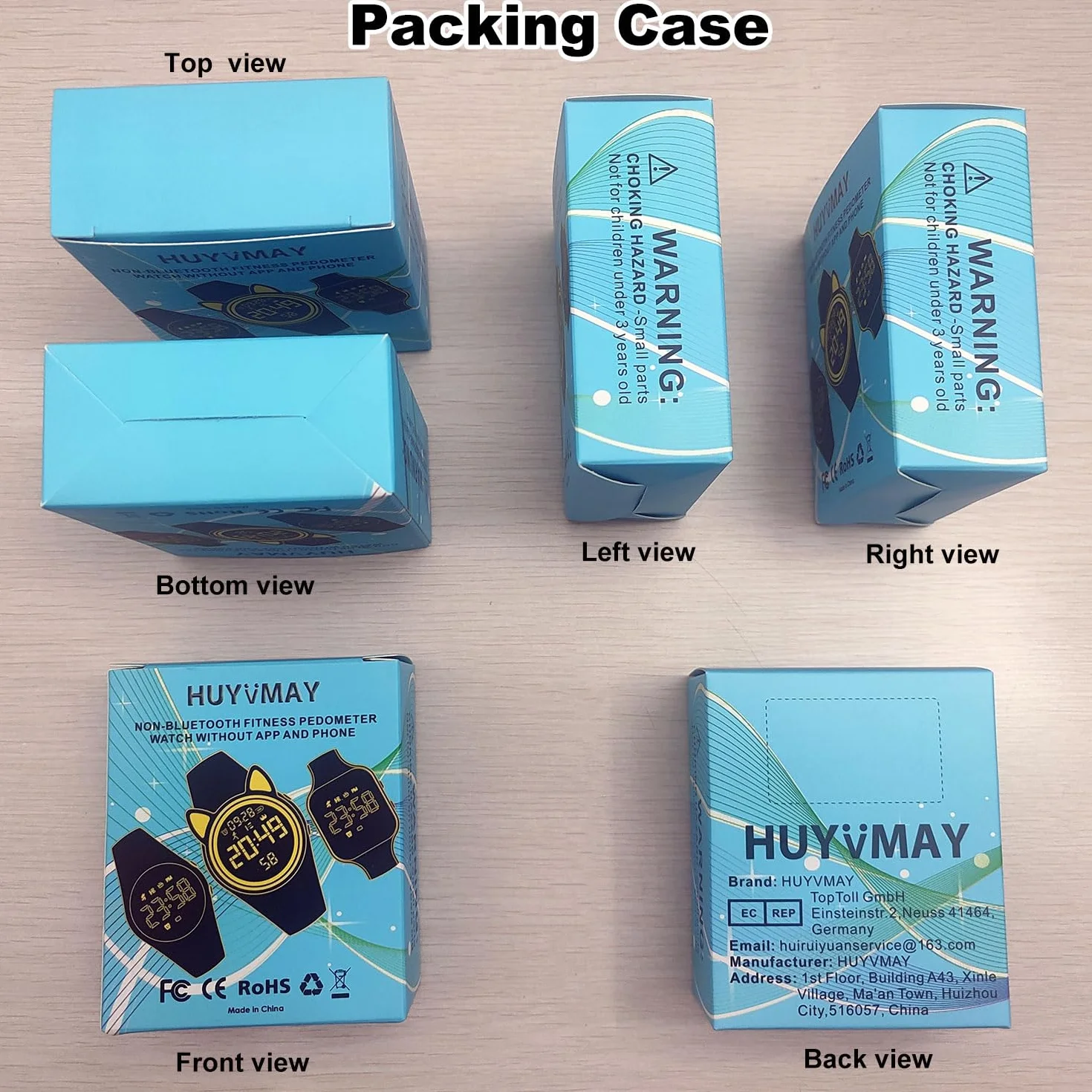 Montre Connectée Podomètre Rechargeable IP68 Etanche 20 Jours Batterie 3 Réveils Enfants Numérique