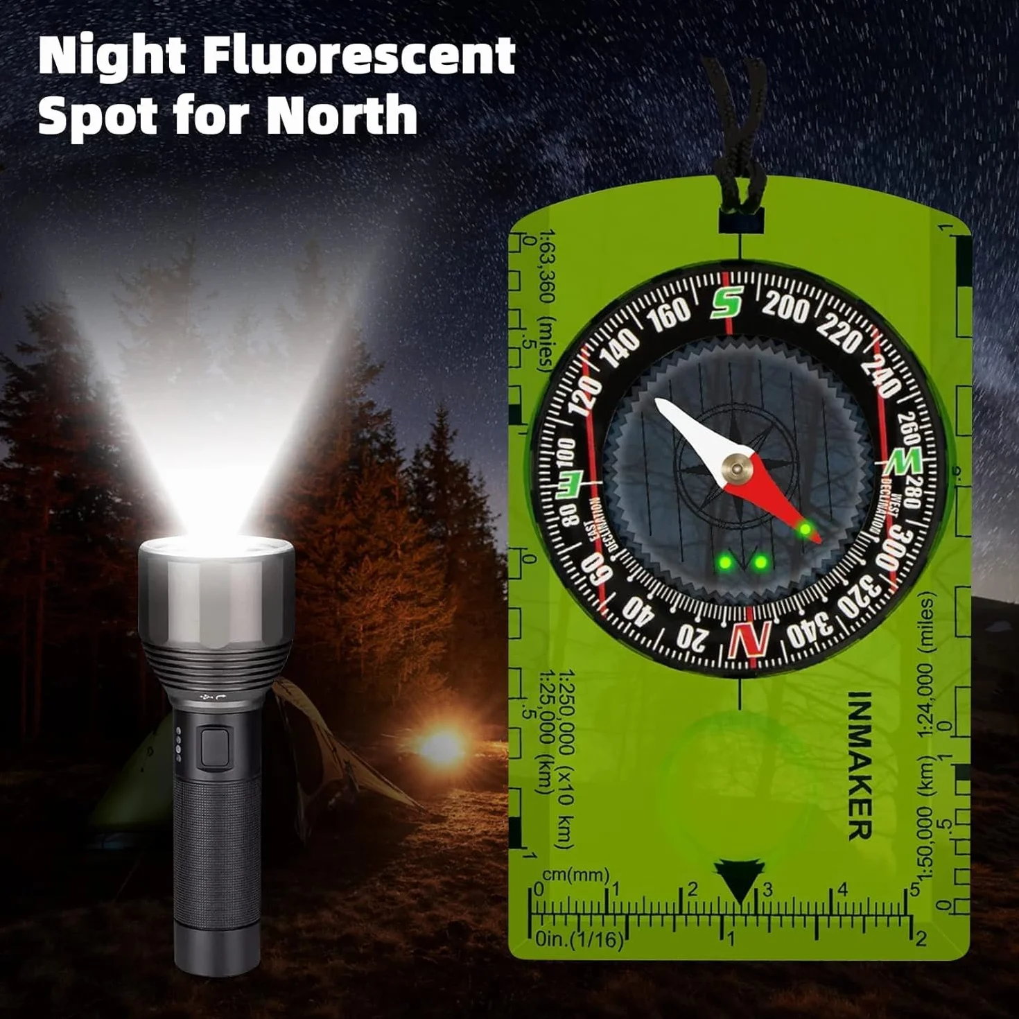 Boussole de Navigation et Randonnée 11 en 1 - Scout, Orientation, Lumineuse pour Camping