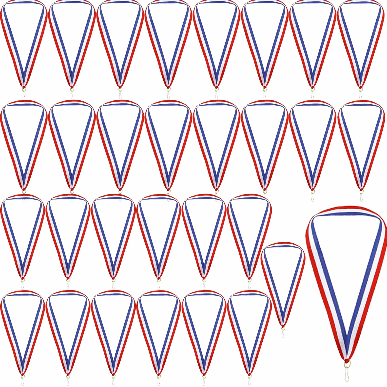 NIYATA 30 Pcs Ruban Médaille, Cordon Bleu Blanc Rouge pour Médaille