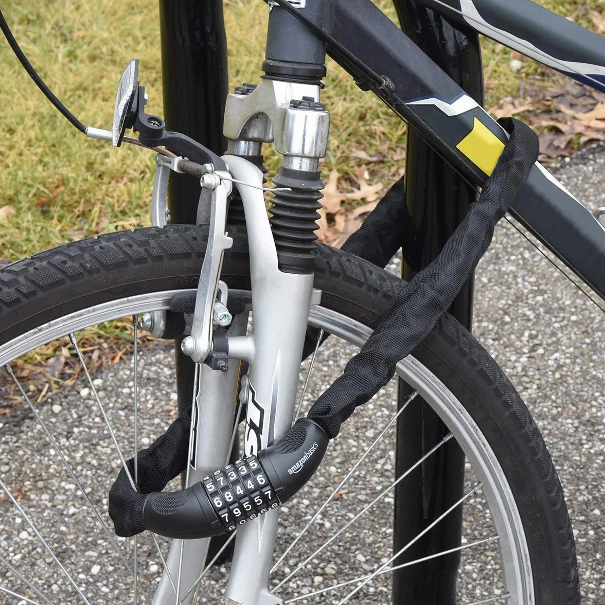 Amazonbasics Anti-vol de vélo chaîne cadenas combinaison 5 chiffres 97,2 cm Noir