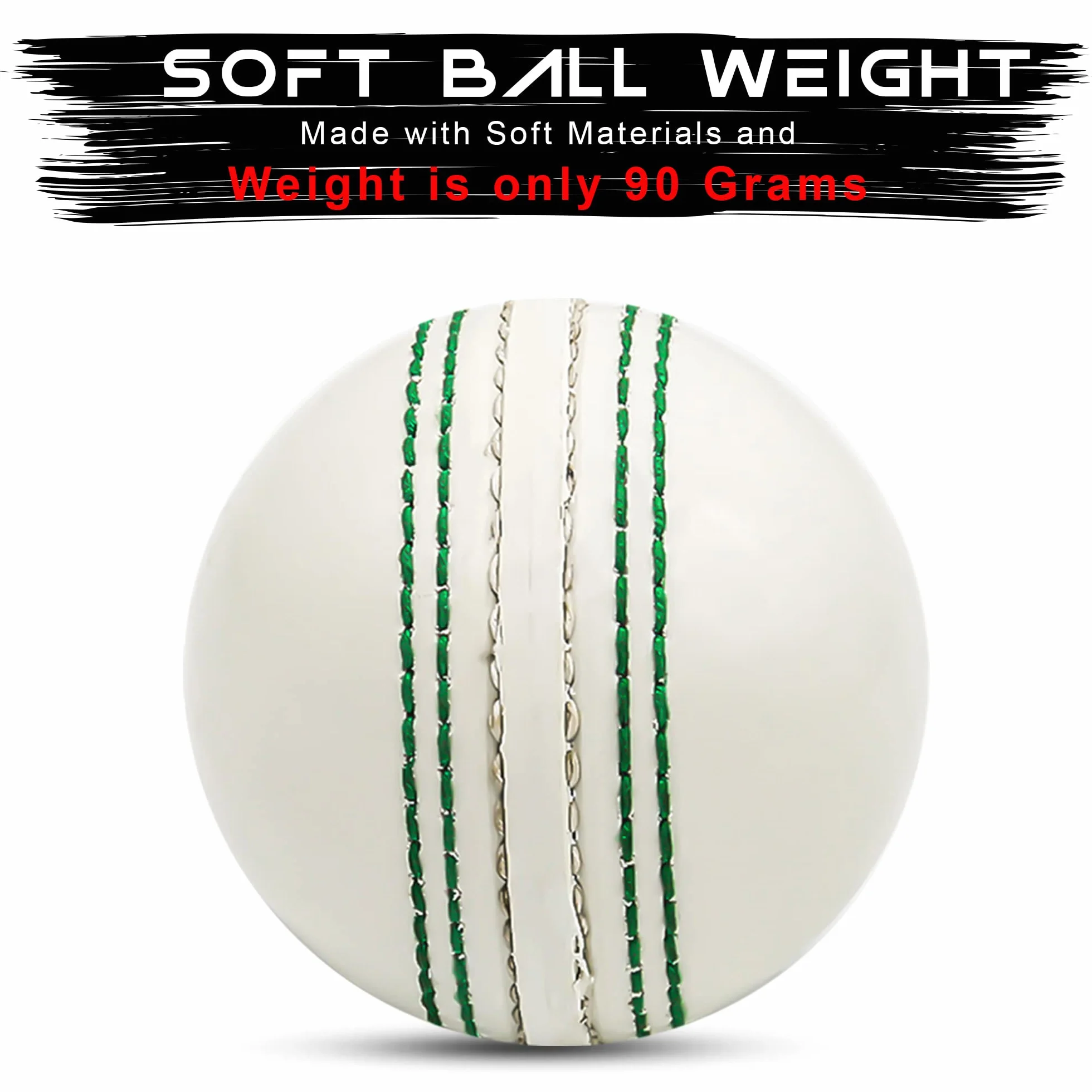 Balle de cricket en caoutchouc souple d'intérieur pour entraînement, excellent rebond avec coutures traditionnelles durables