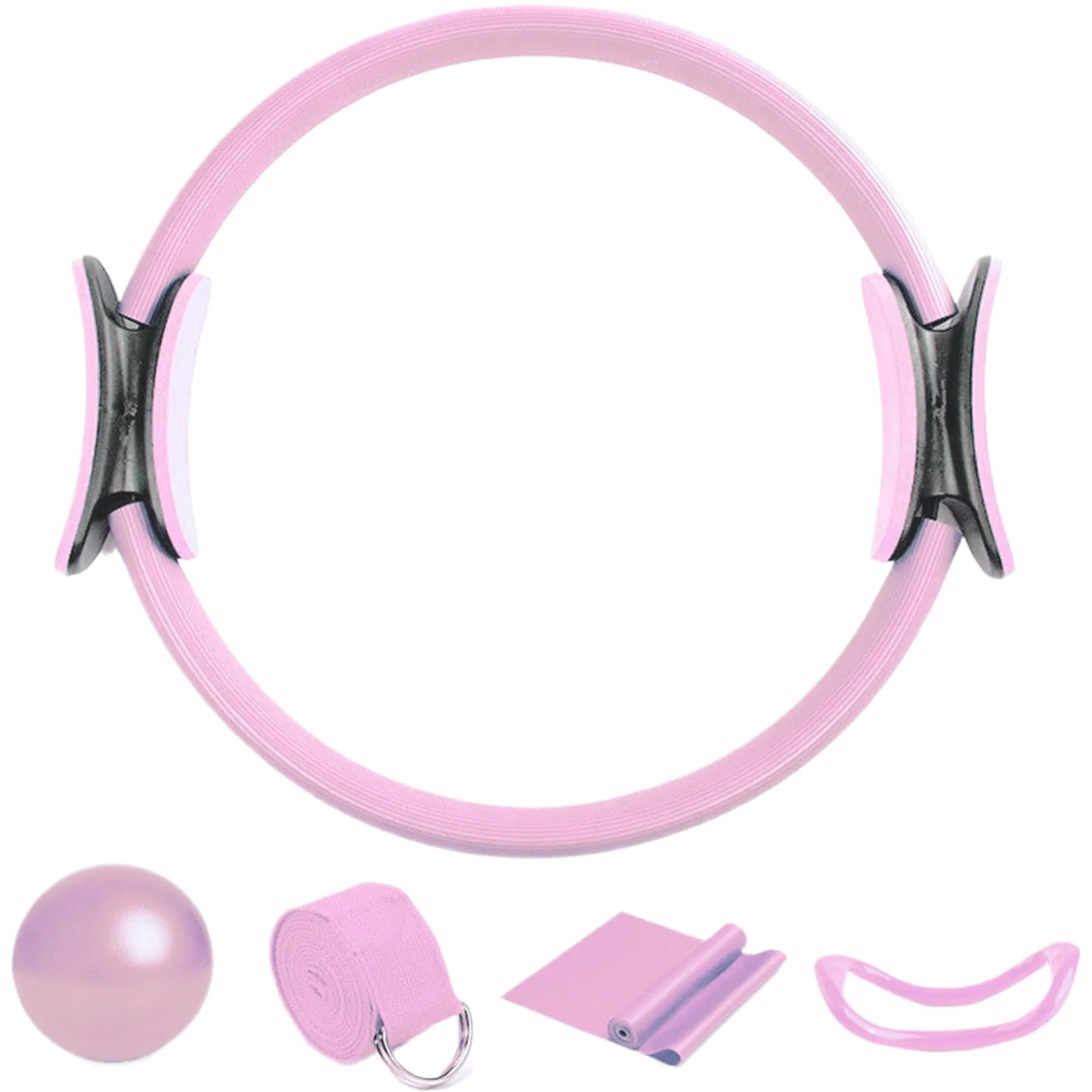 Ensemble Pilates Yoga 5 Pièces Kit Pilates Maison Accessoires Gymnastique Portables