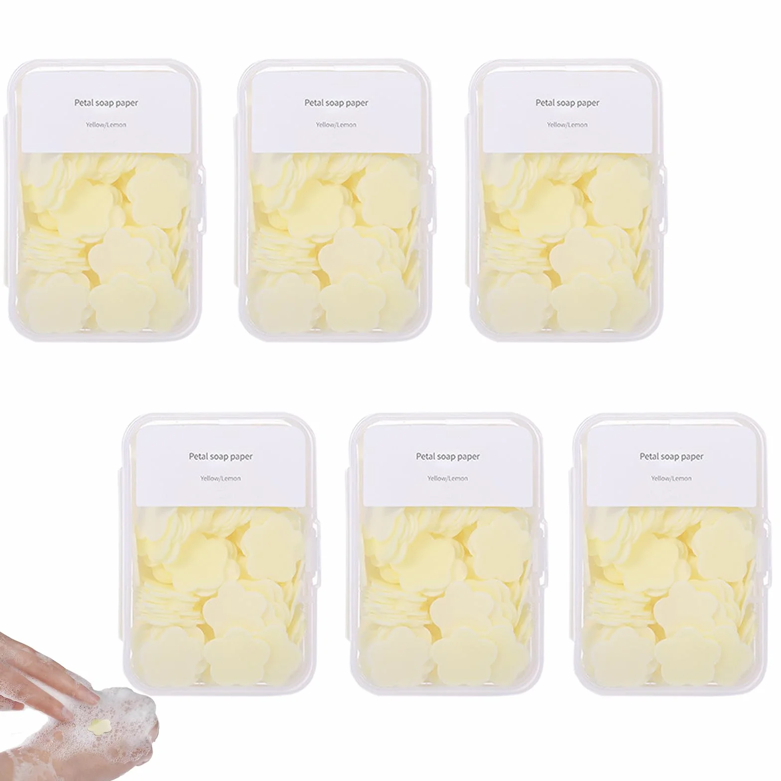Lot de 600 mini feuilles de savon portables – Papier parfumé jetable pour lavage des mains, savon soluble pour camping et randonnée