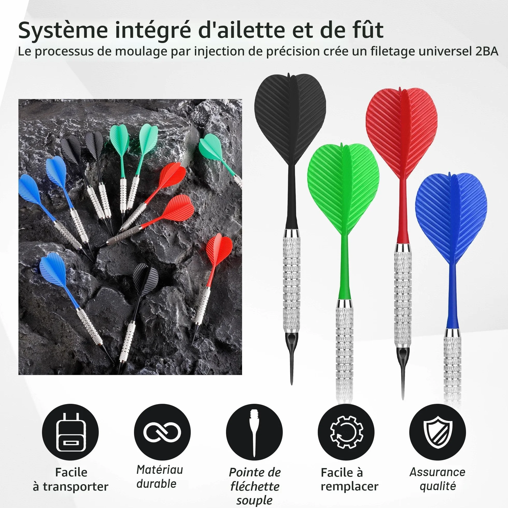 CyeeLife Lot de 12 fléchettes souples pointe plastique pour cible électronique